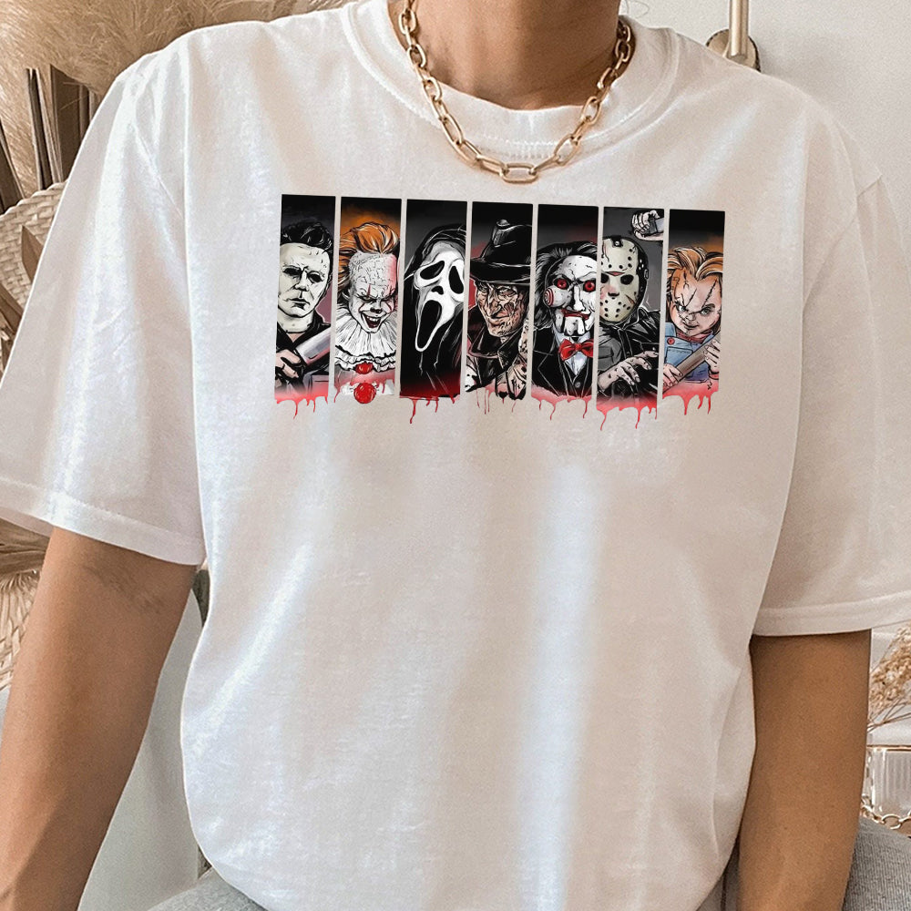 Horror Characters Friends Sweatshirt Hoodie, Horror Movie Characters Sweatshirt, Halloween Movie Hoodie, Halloween Hoodie EEE