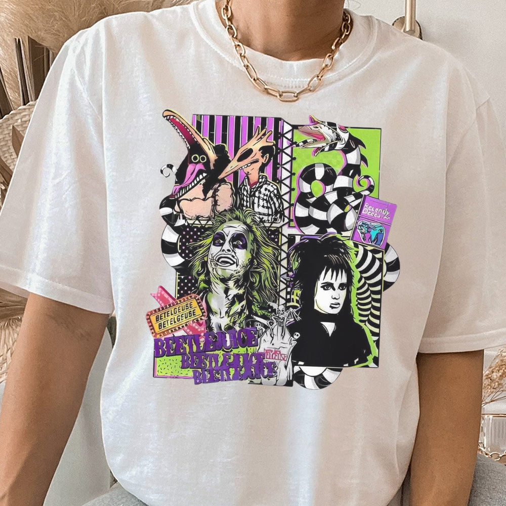 Halloween Beetle Movies Shirt, Halloween Sandworm Beet Striped Shirt, Retro Horror Characters, The Juice Is Loose  BBB