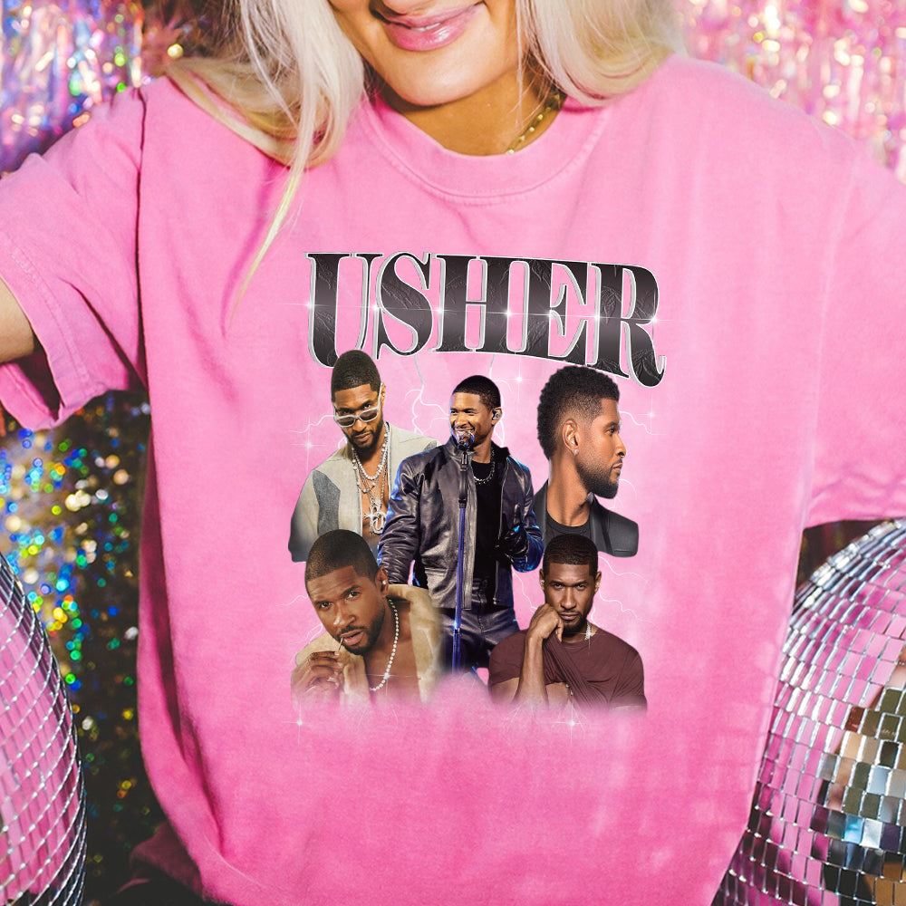 Usher Concert Shirt, Retro Graphic R&B Concert Tee, Usher Coming Home Tour Shirt Gift, Usher Concert Group Shirt GGG