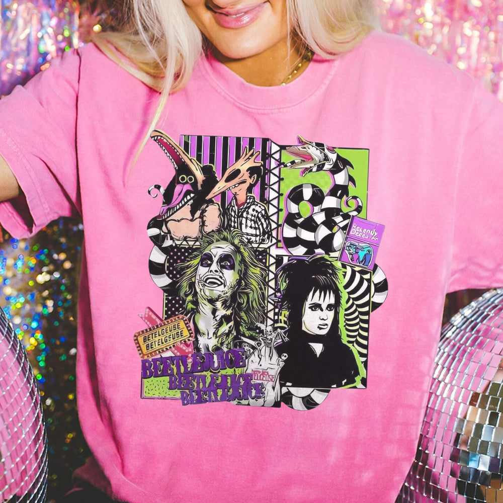 Halloween Beetle Movies Shirt, Halloween Sandworm Beet Striped Shirt, Retro Horror Characters, The Juice Is Loose  BBB