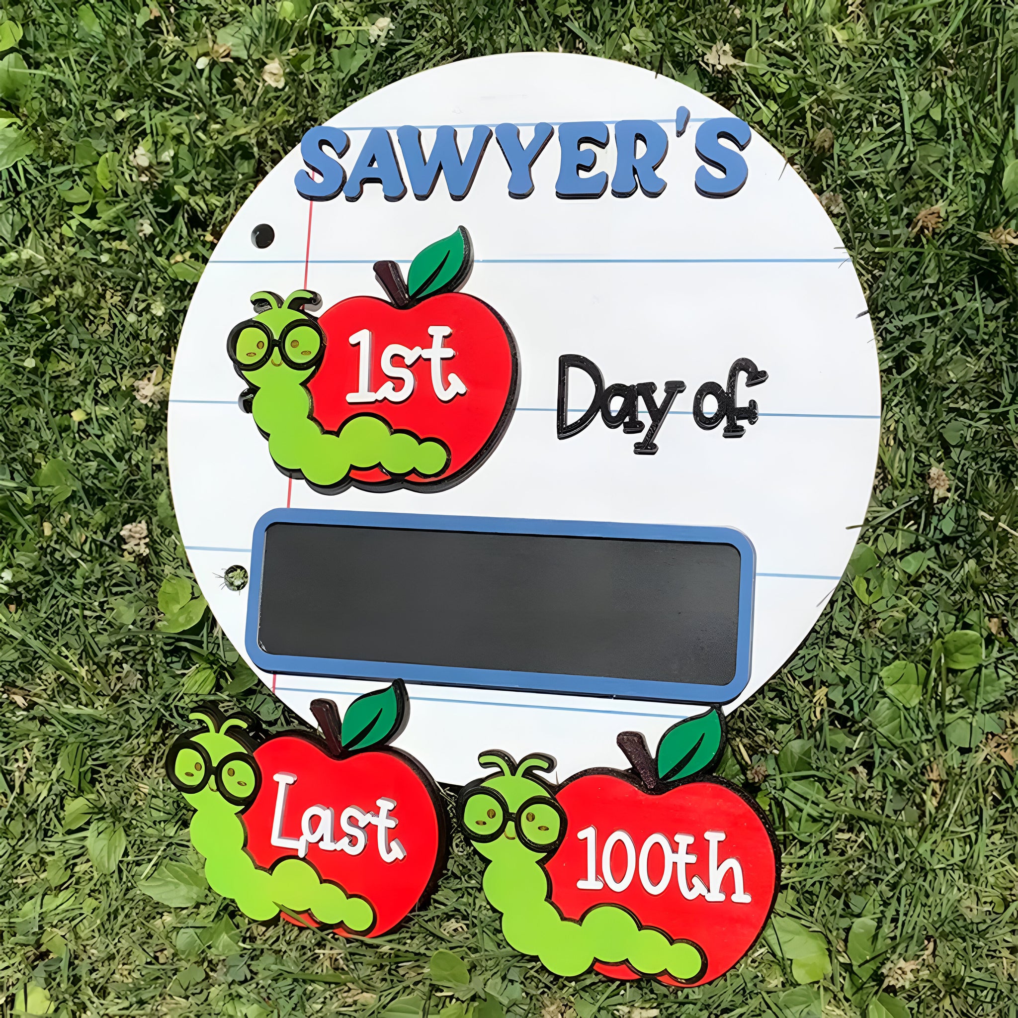 Personalized Handwriting Blank Chalkboard First Day of School Sign With Kid's Name Unique Back To School Sign Gift Scsign