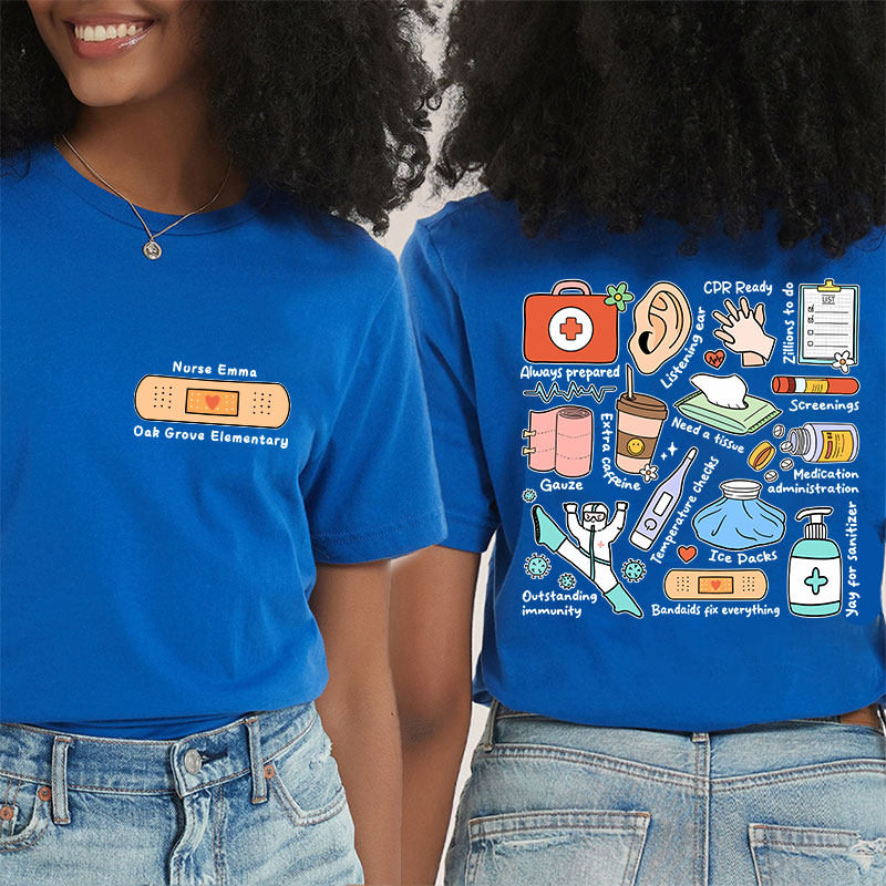 Personalized School Nurse Two Sided T-Shirt 2MAT68