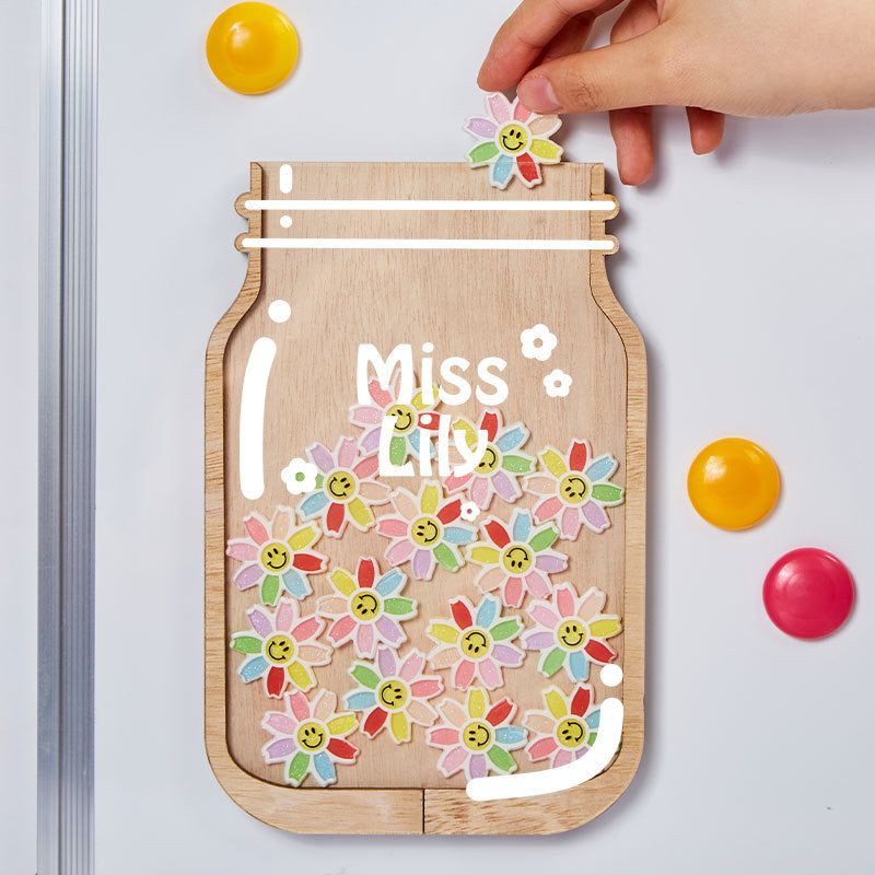 Personalized Fill The Jar With Rainbow Flower Teacher Reward Jar rejar