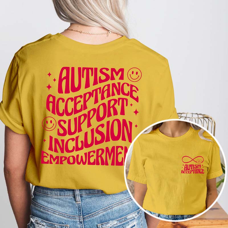 Autism Acceptance Teacher Two Sided T-Shirt 2MAT88