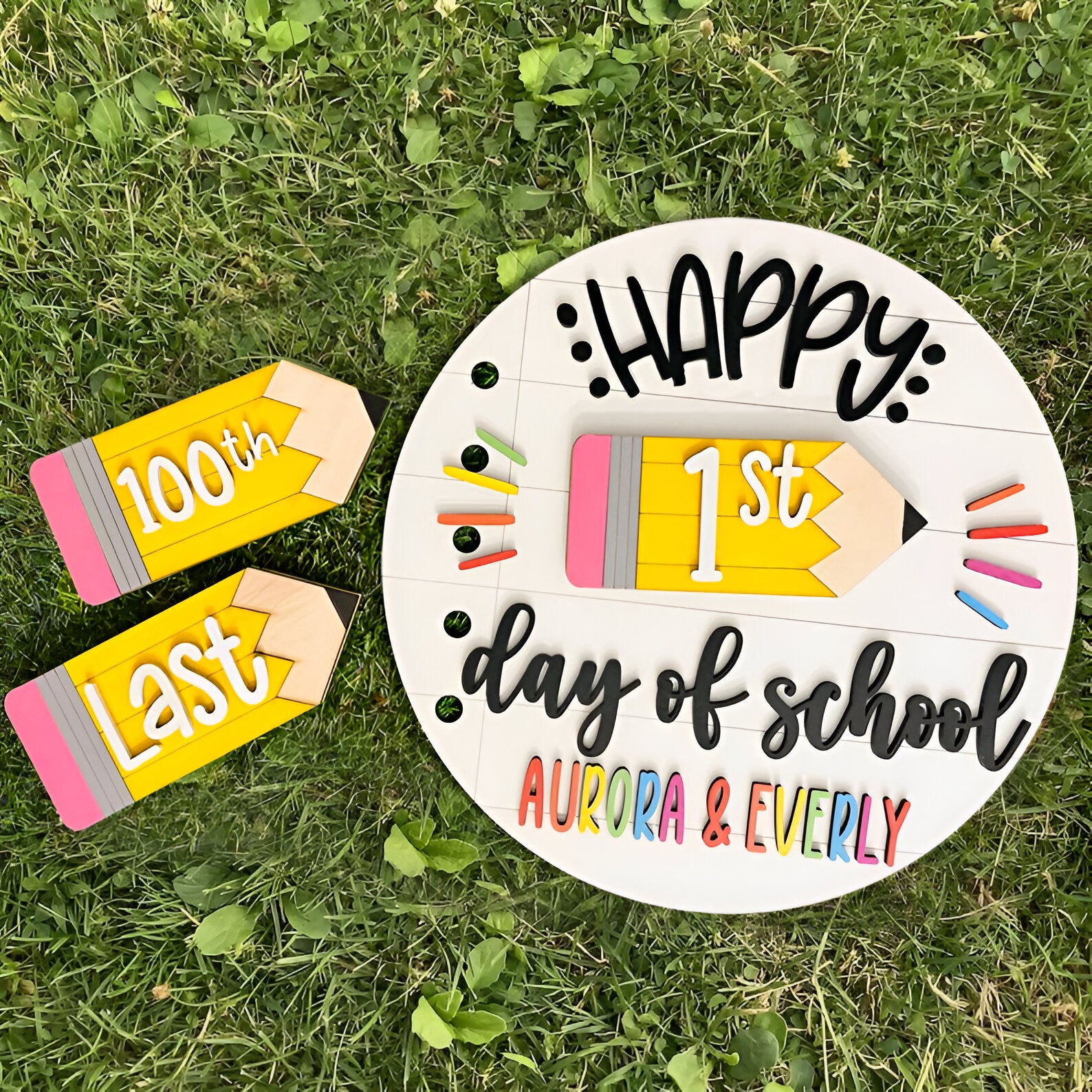 Personalized First_100th_Last Day of School Interchangeable Back to School Sign Gift Ideas for Kids Scsign