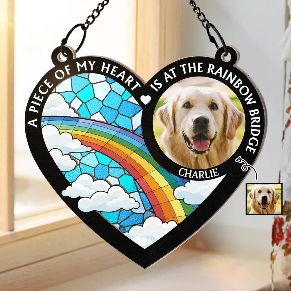 Custom Photo A Piece Of My Heart - Personalized Window Hanging Suncatcher Ornament ORNA1210