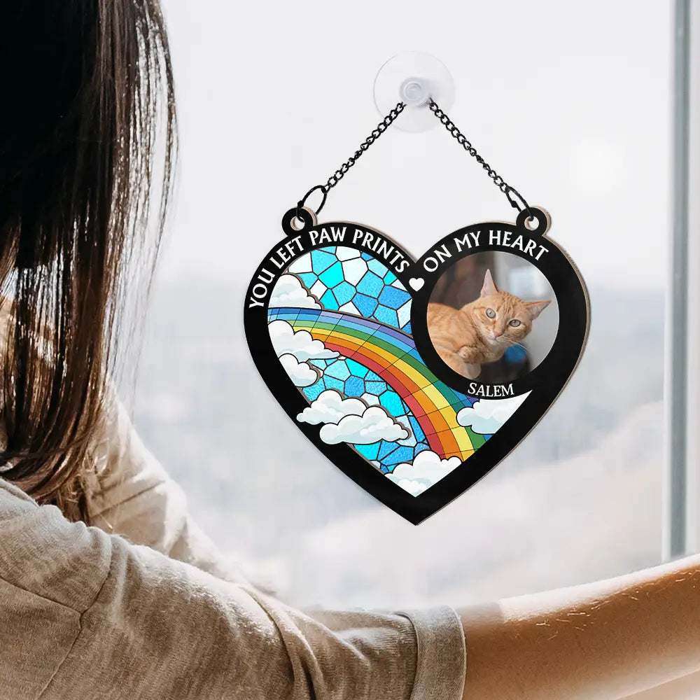 Custom Photo A Piece Of My Heart - Personalized Window Hanging Suncatcher Ornament ORNA1210