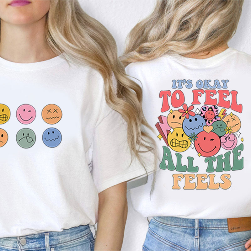 Personalized Hooray Happy First Day Teacher Two Sided T-Shirt 2MAT68