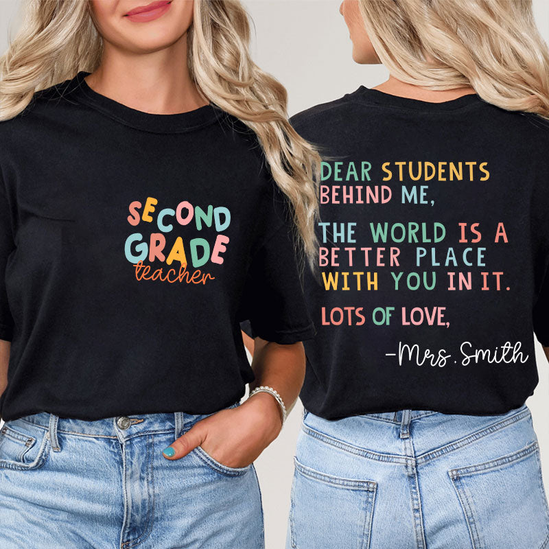 Personalized I Have Eyes In The Back Of My Head Teacher Two Sided T-Shirt 2MAT68