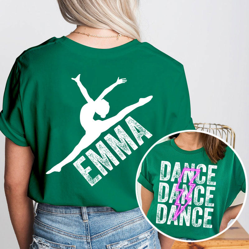 Personalized Pink Lighting Dance Teacher Two Sided T-Shirt 2MAT88