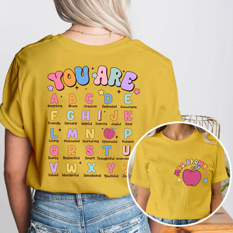 Personalized Pink Lighting Dance Teacher Two Sided T-Shirt 2MAT68