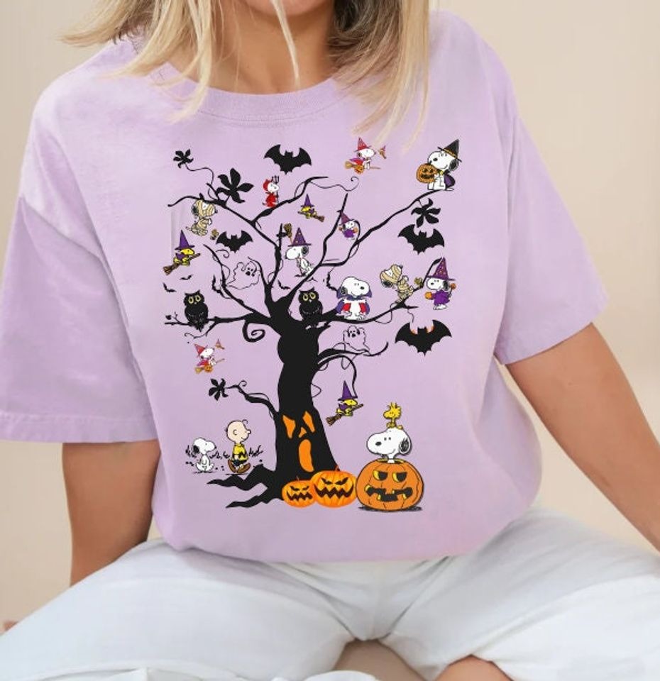 Snoopy Fall Sweatshirt, Snoopy Pumpkin Hoodie, Halloween Cartoon Dog Crewneck Sweatshirt Sleeve DH2407 3
