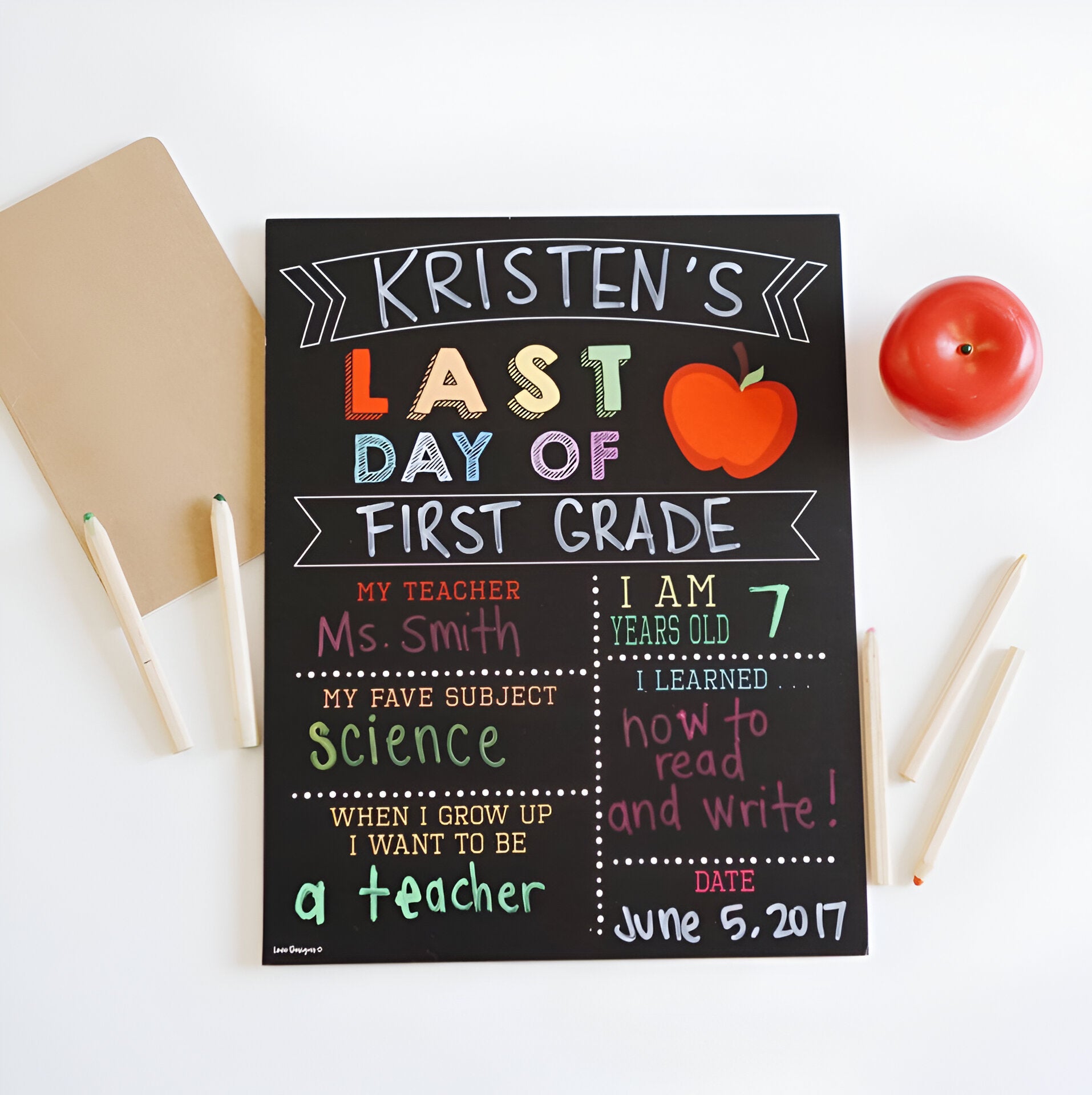 Reusable 2-in-1 First & Last Day of School Sign, first day of school sign, back to school, last day of school sign, first day sign Scsign