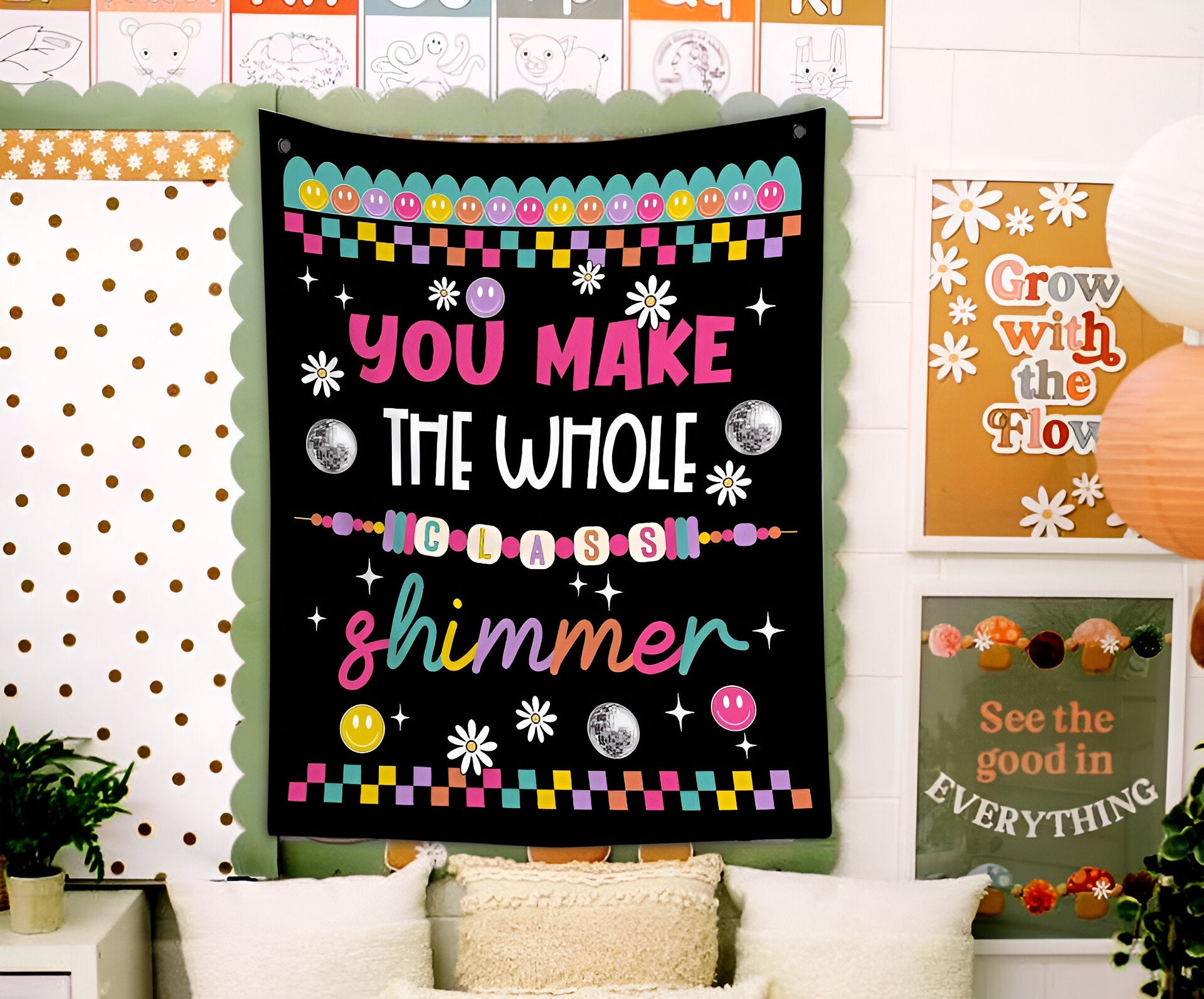 Classroom Tapestry, Teacher Classroom Banner, You Make The Whole Class Shimmer Tapes