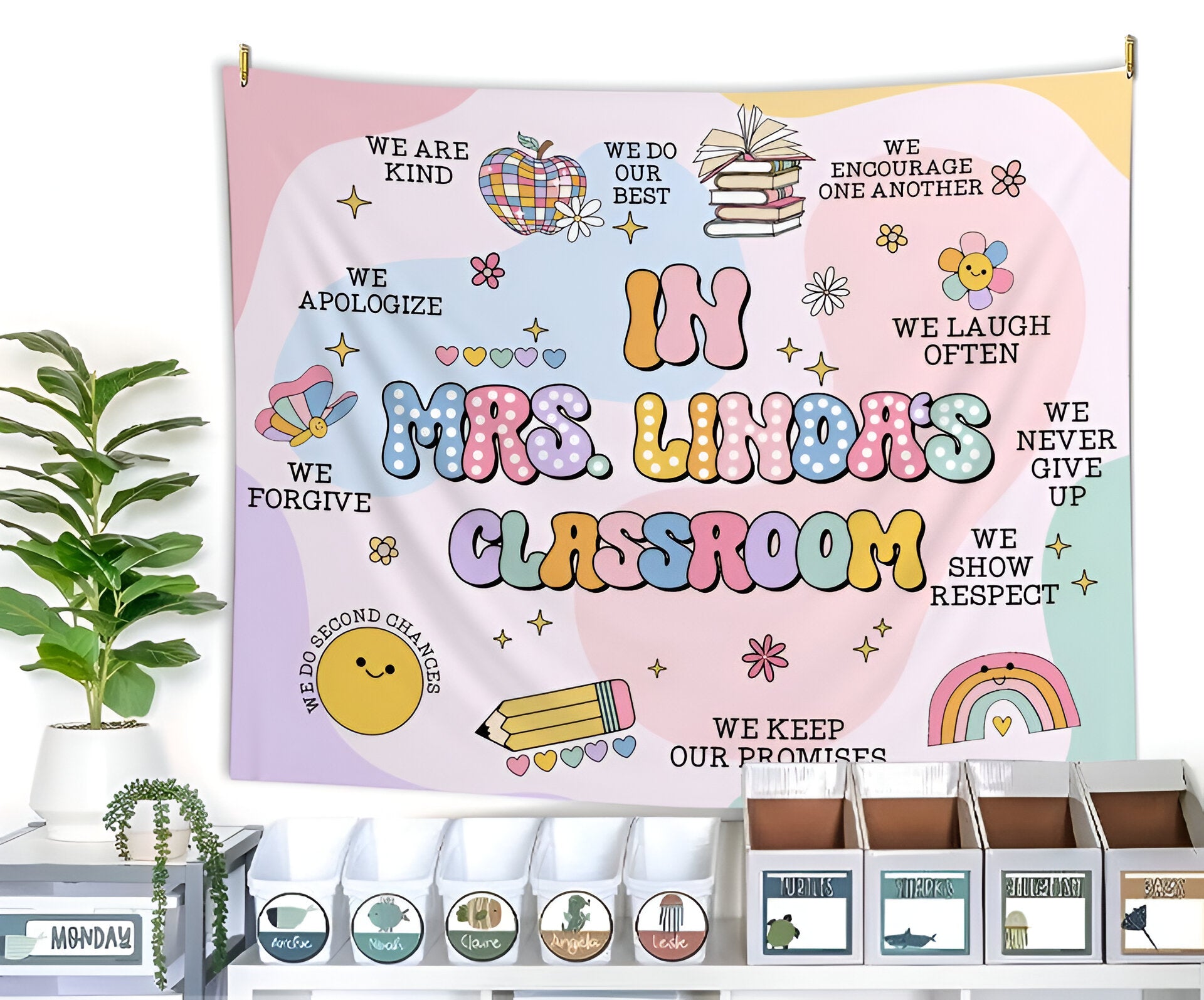 Classroom Tapestry, Classroom Banner, Teacher Classroom Decor, Teacher Tapestry Tapes