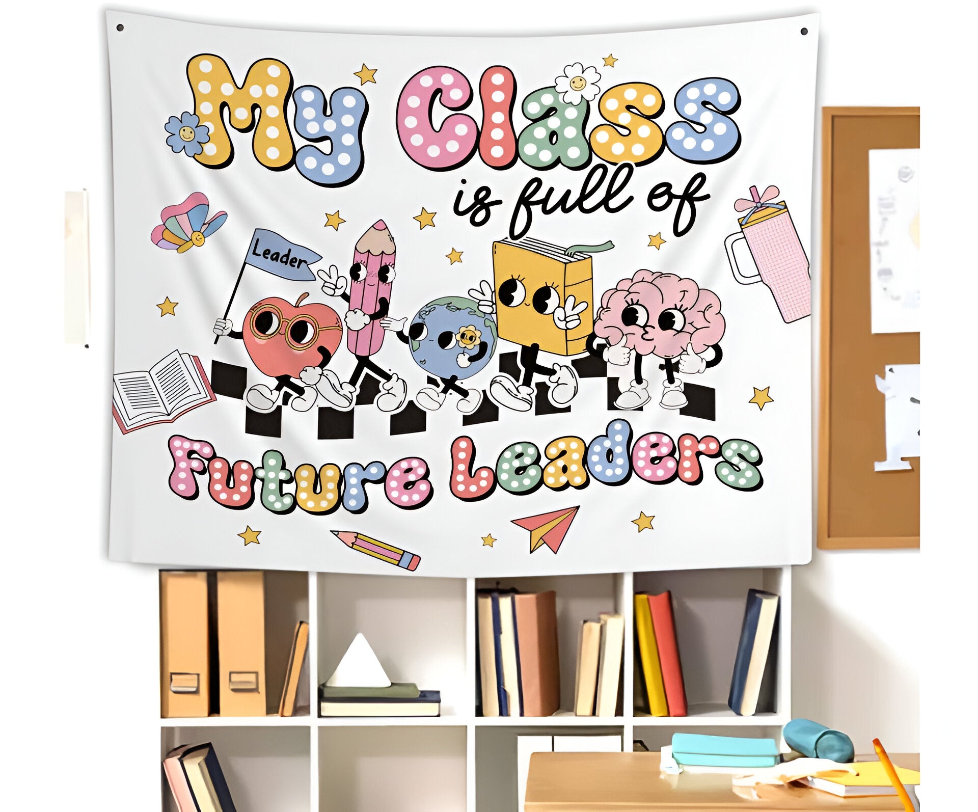 Classroom Tapestry, Dalmatian Dots Teacher Tapestry, Future Leaders, Classroom Banner1 Tapes