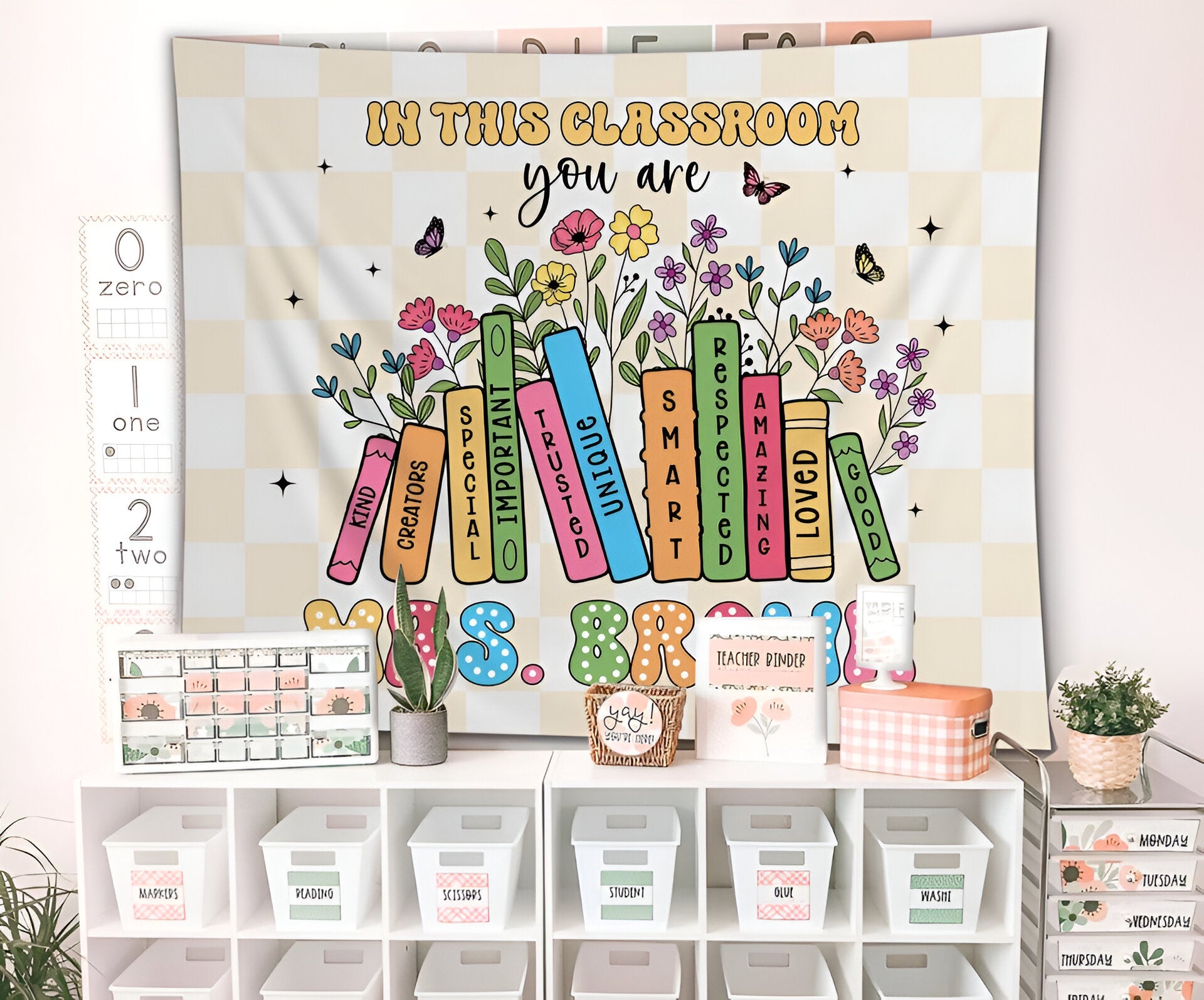 In This Classroom You Are Tapestry, Classroom Decor, Custom Teacher Name Tapestry Tapes