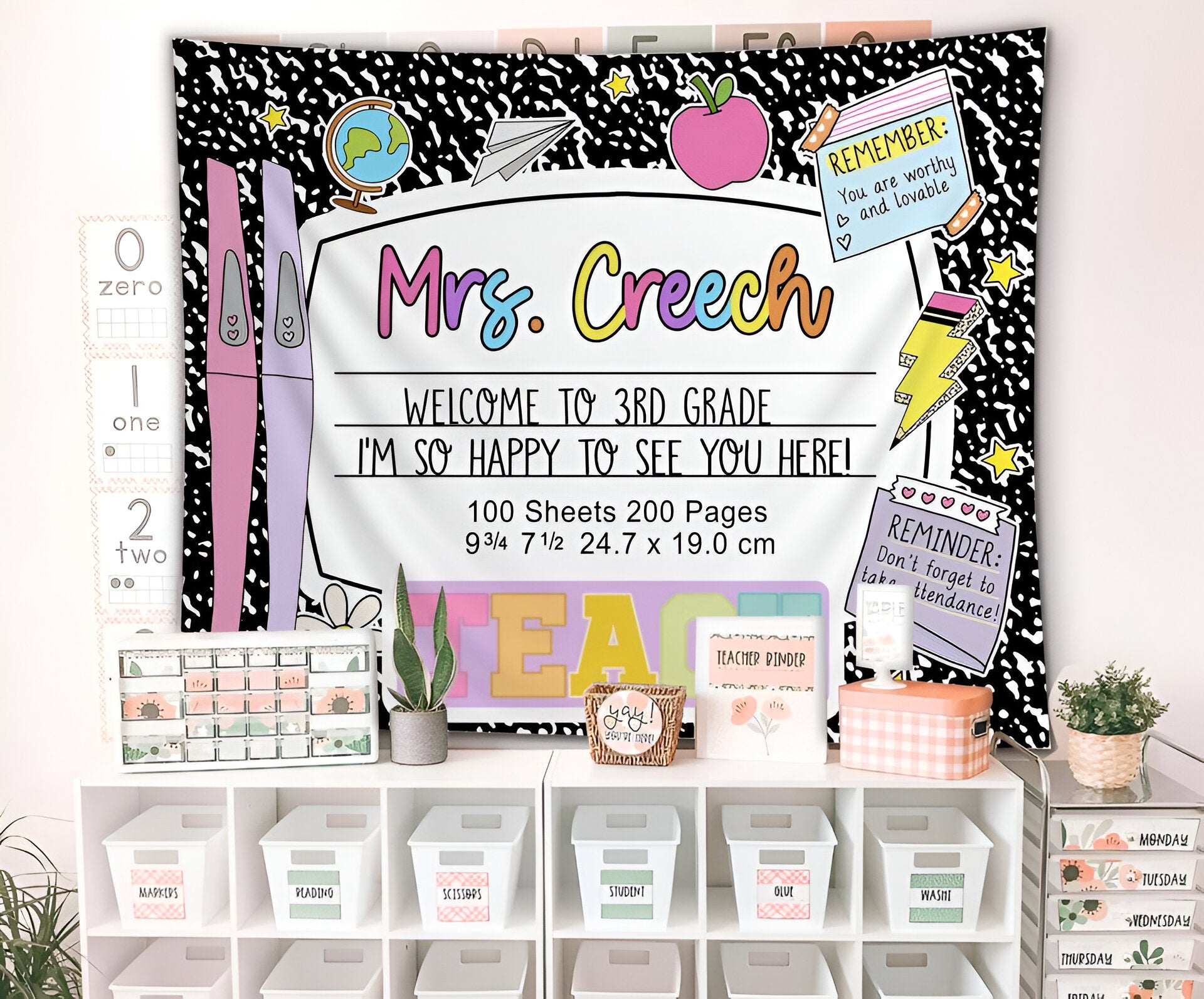 Custom Teacher Classroom Tapestry, Classroom Decor, Classroom Tapestry, Back To School Tapes