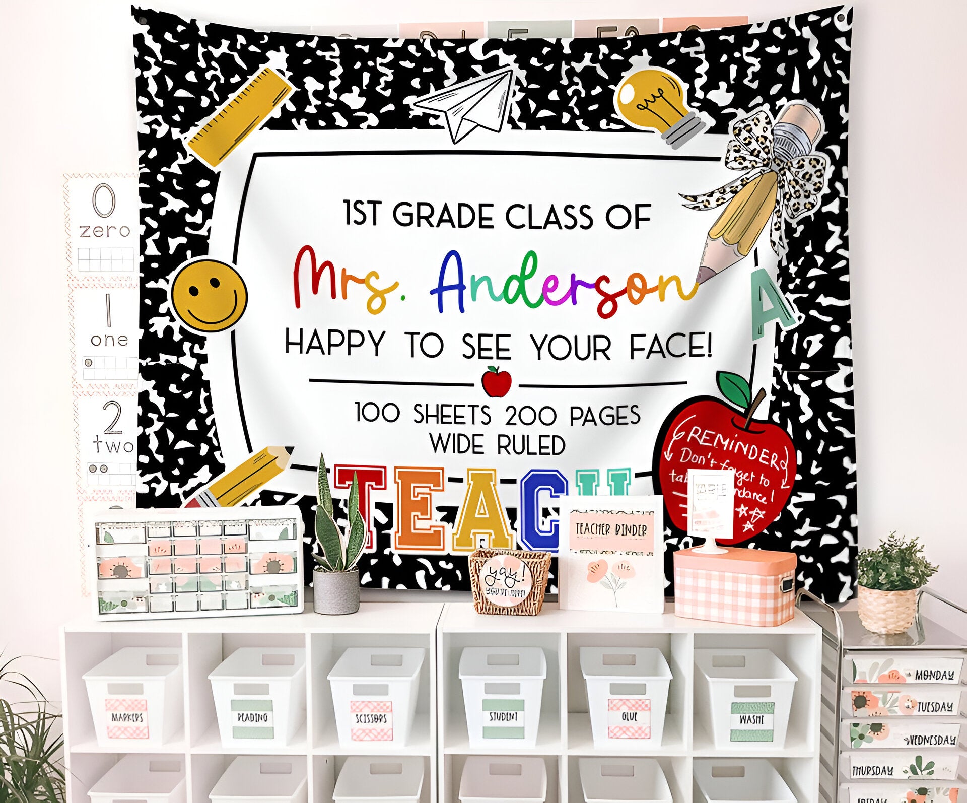 Personalized Teacher Classroom Tapestry, Classroom Decor, Class Tapestry, Back To School Tapes