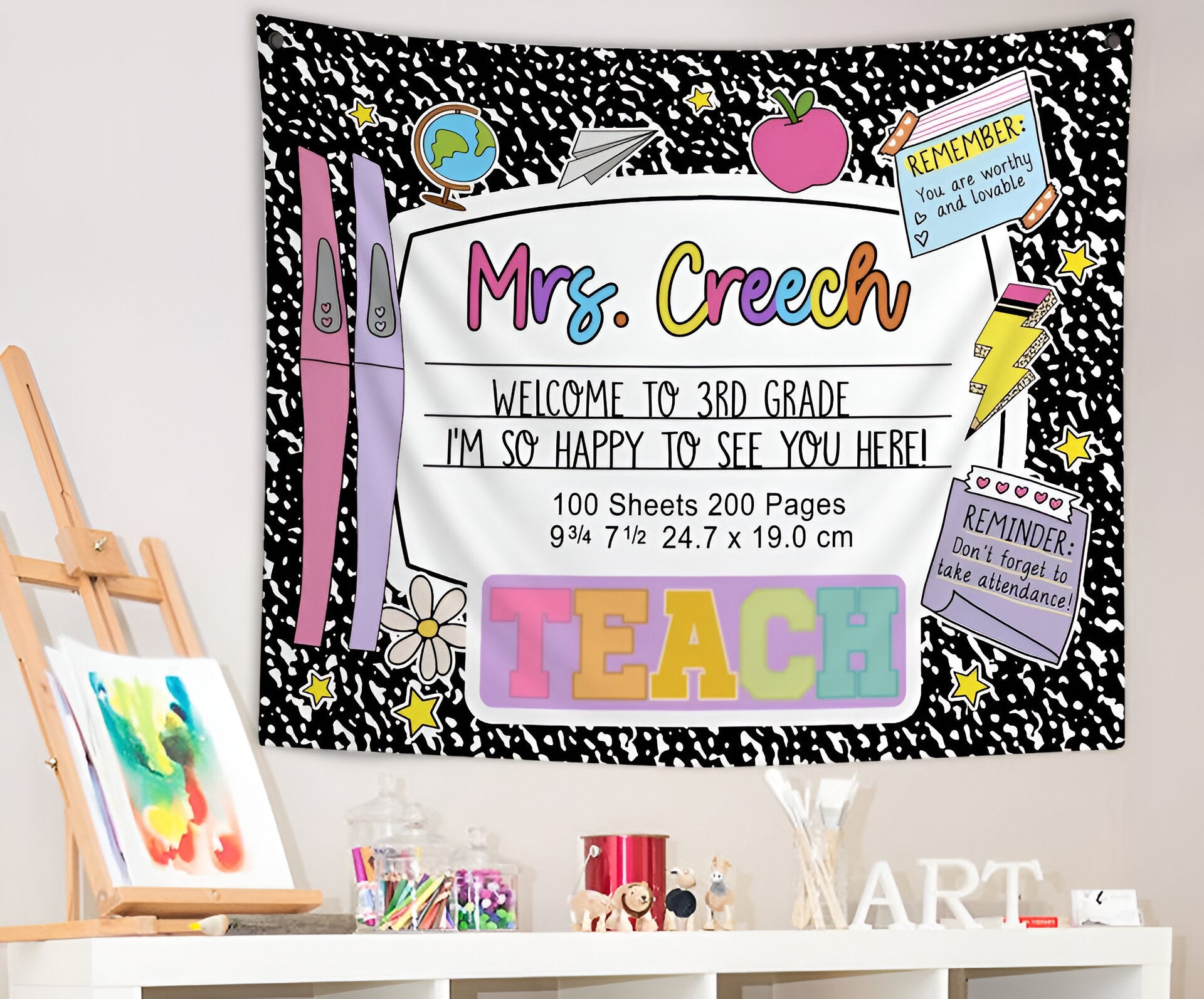 Custom Teacher Classroom Tapestry, Classroom Decor, Classroom Tapestry, Back To School Tapes
