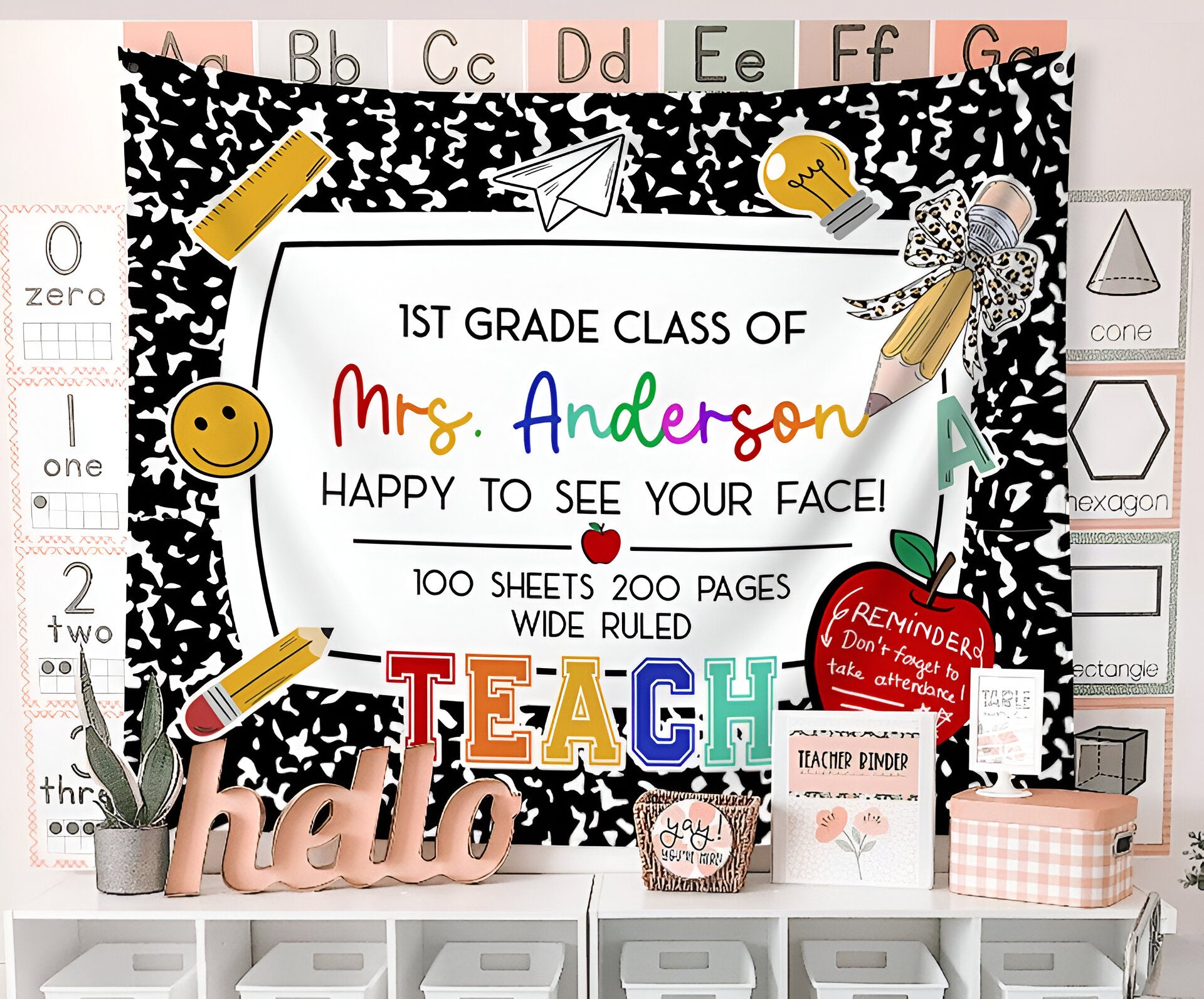 Personalized Teacher Classroom Tapestry, Classroom Decor, Class Tapestry, Back To School Tapes