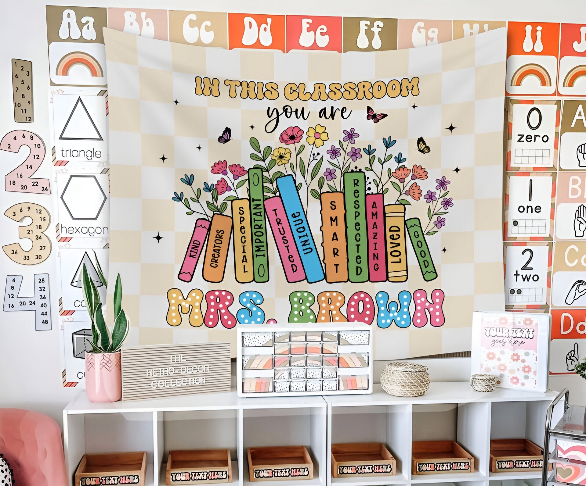 In This Classroom You Are Tapestry, Classroom Decor, Custom Teacher Name Tapestry1 Tapes