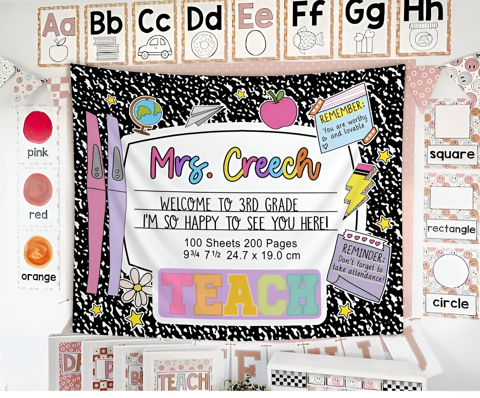 Custom Teacher Classroom Tapestry, Classroom Decor, Classroom Tapestry, Back To School Tapes