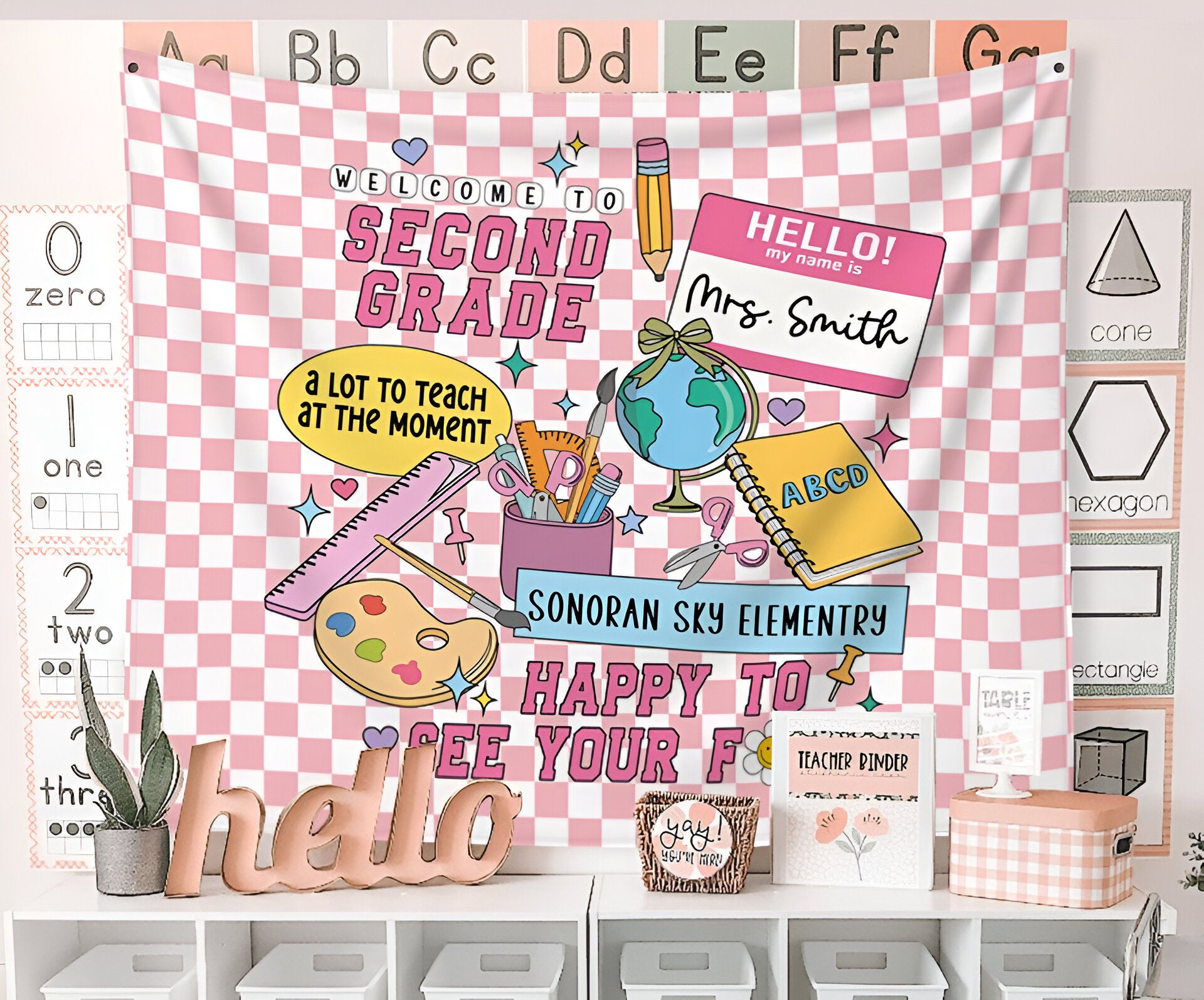 Custom Teacher Grade Classroom Tapestry, Classroom Decor, Classroom Tapestry Tapes