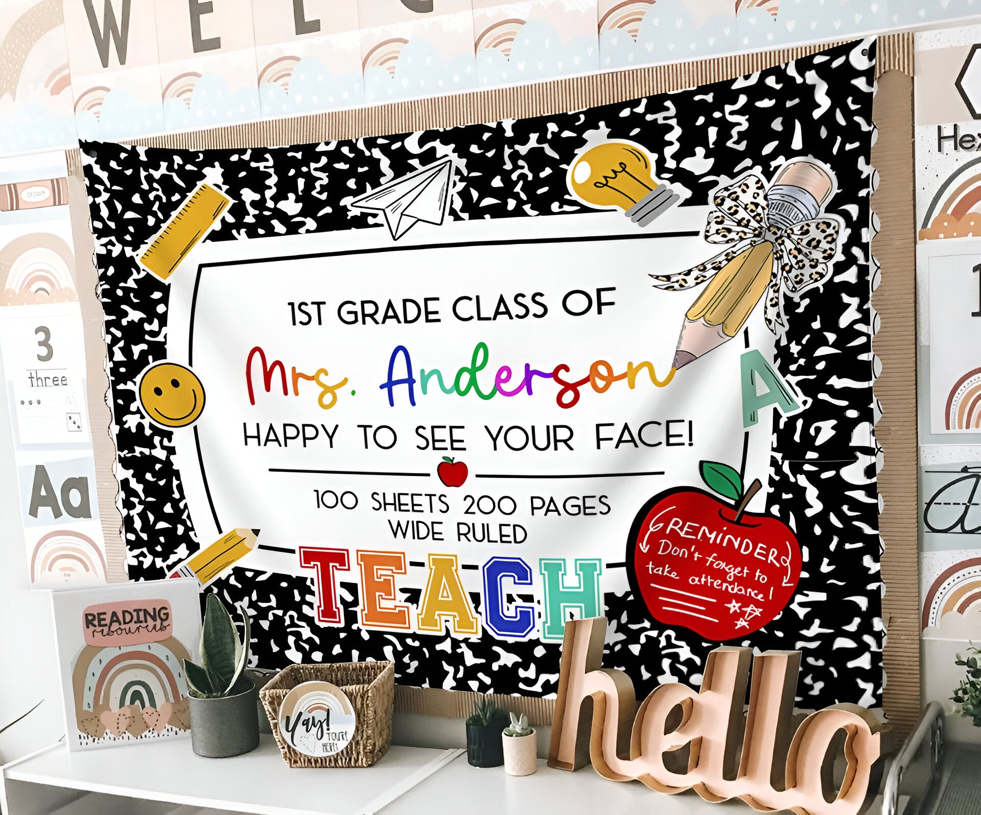 Personalized Teacher Classroom Tapestry, Classroom Decor, Class Tapestry, Back To School Tapes