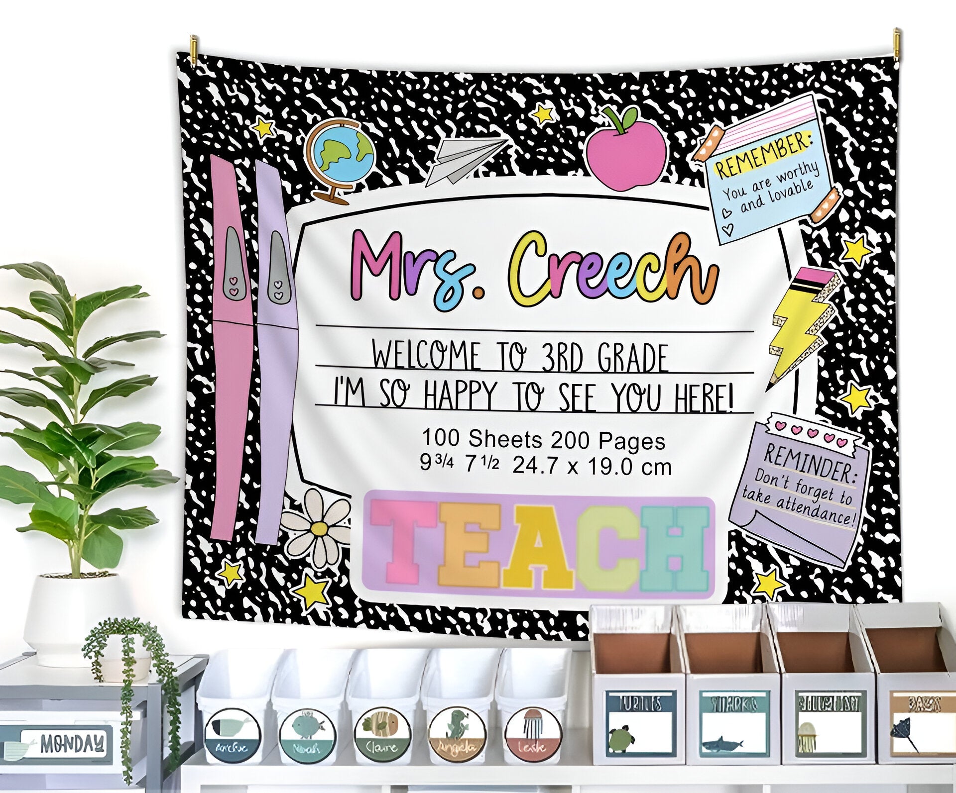 Custom Teacher Classroom Tapestry, Classroom Decor, Classroom Tapestry, Back To School Tapes