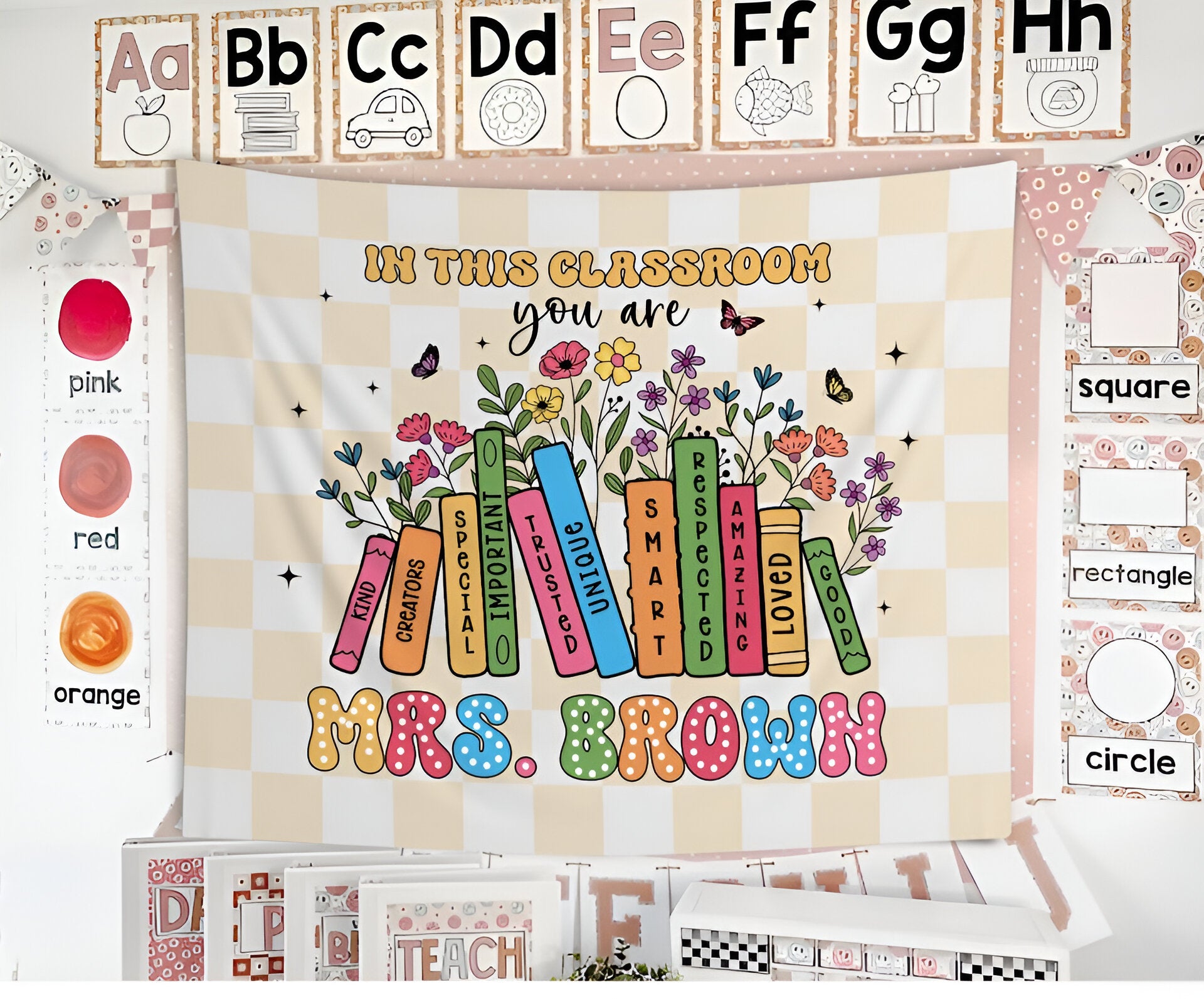 In This Classroom You Are Tapestry, Classroom Decor, Custom Teacher Name Tapestry Tapes