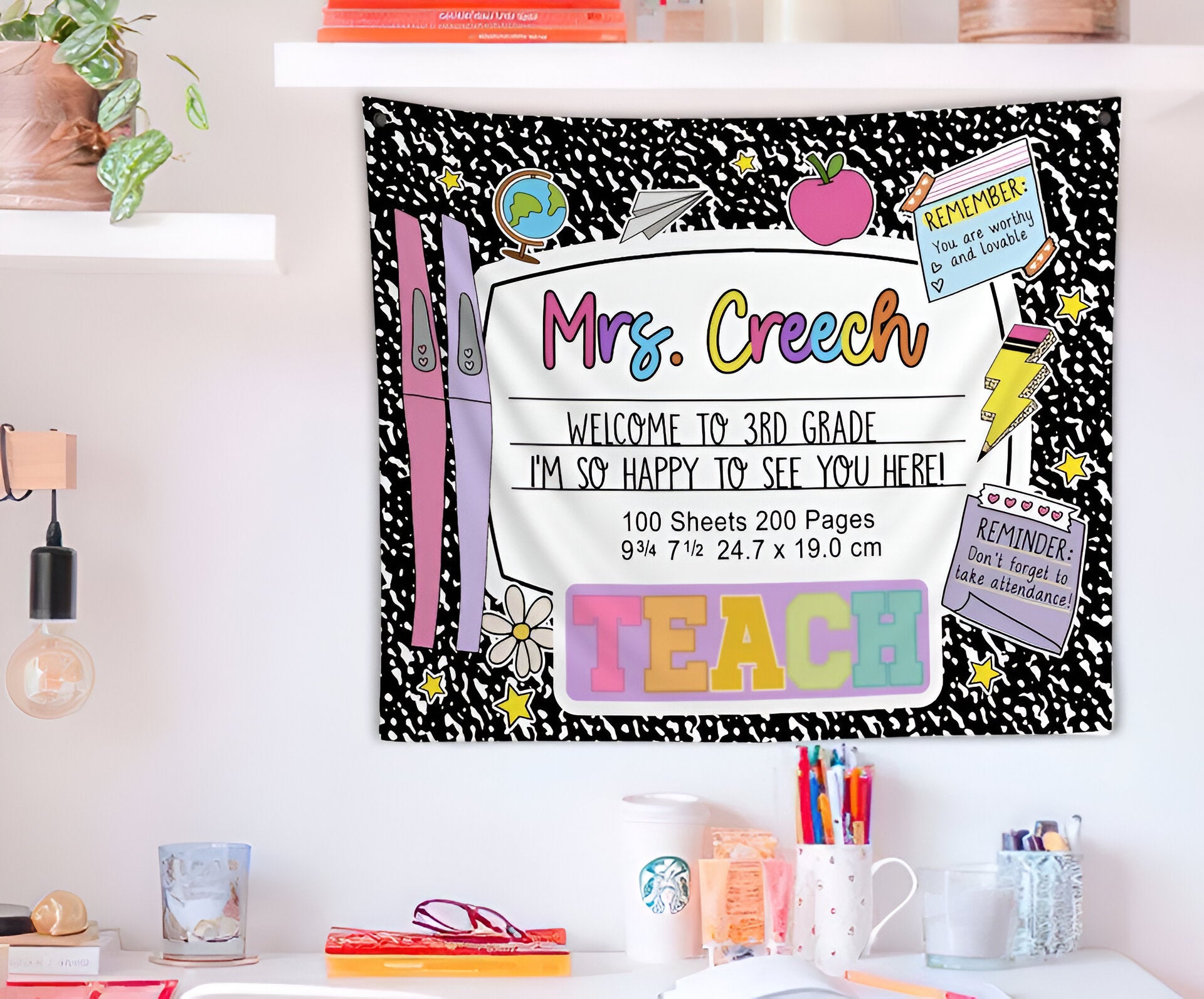 Custom Teacher Classroom Tapestry, Classroom Decor, Classroom Tapestry, Back To School Tapes