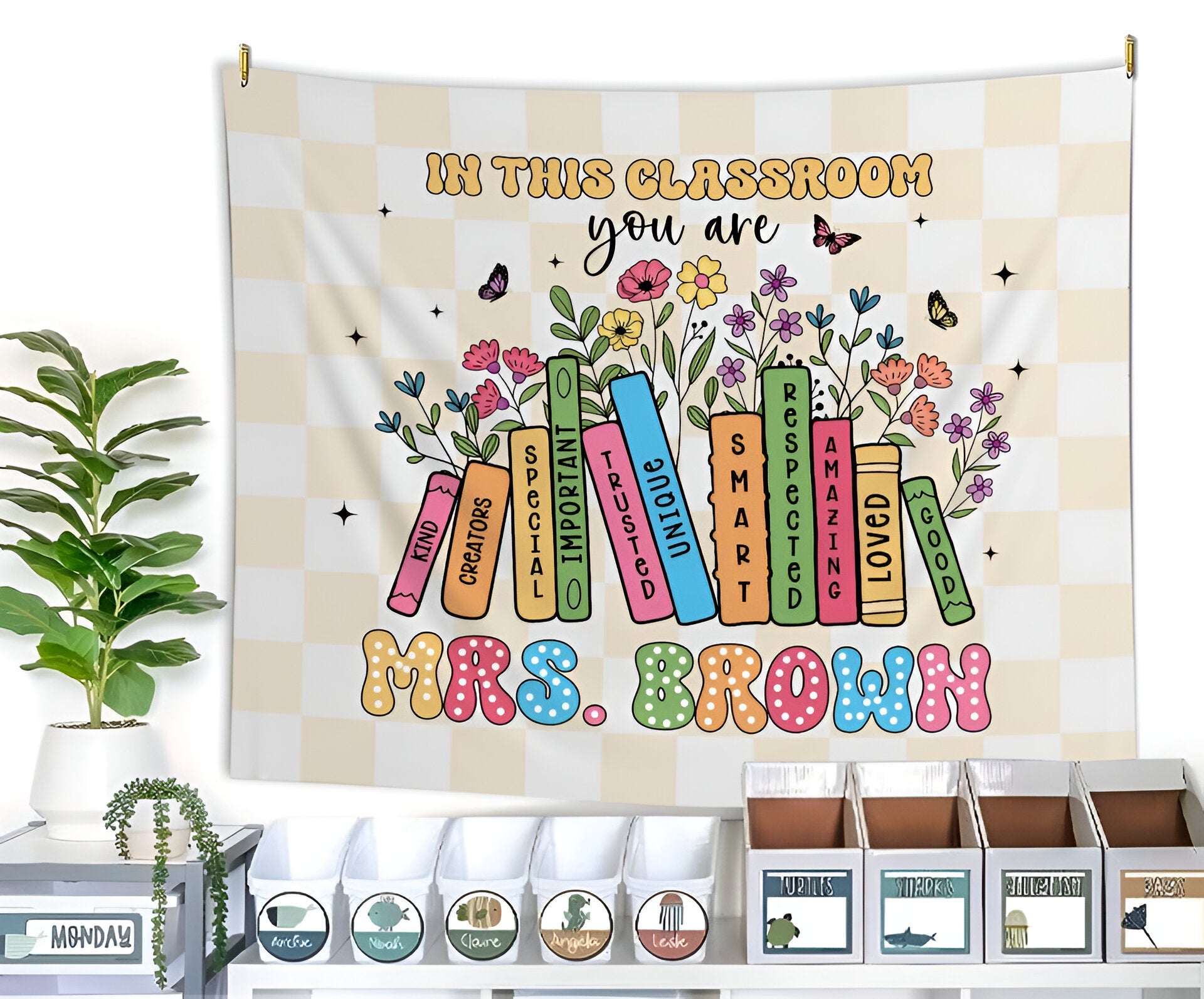 In This Classroom You Are Tapestry, Classroom Decor, Custom Teacher Name Tapestry Tapes