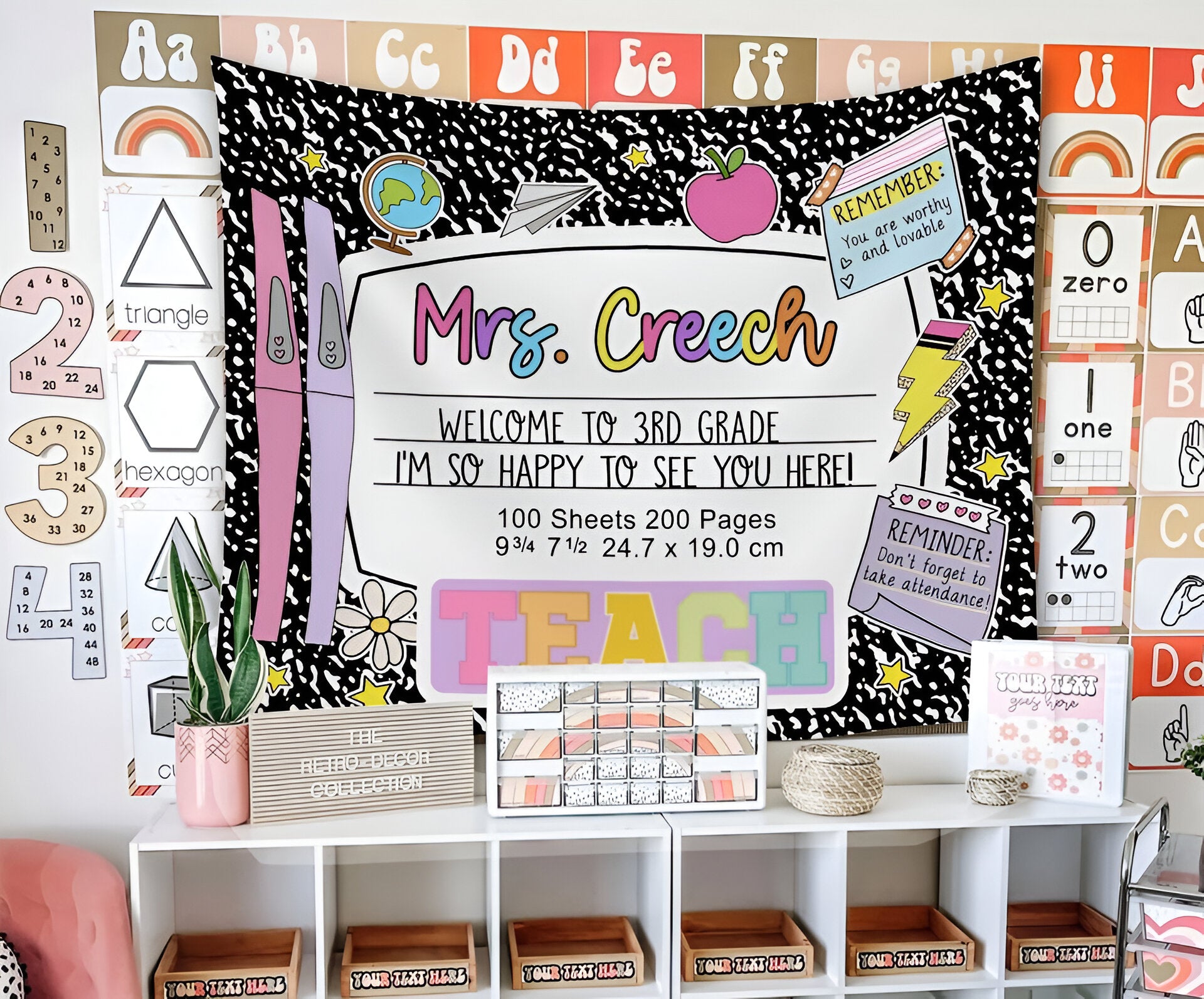 Custom Teacher Classroom Tapestry, Classroom Decor, Classroom Tapestry, Back To School Tapes