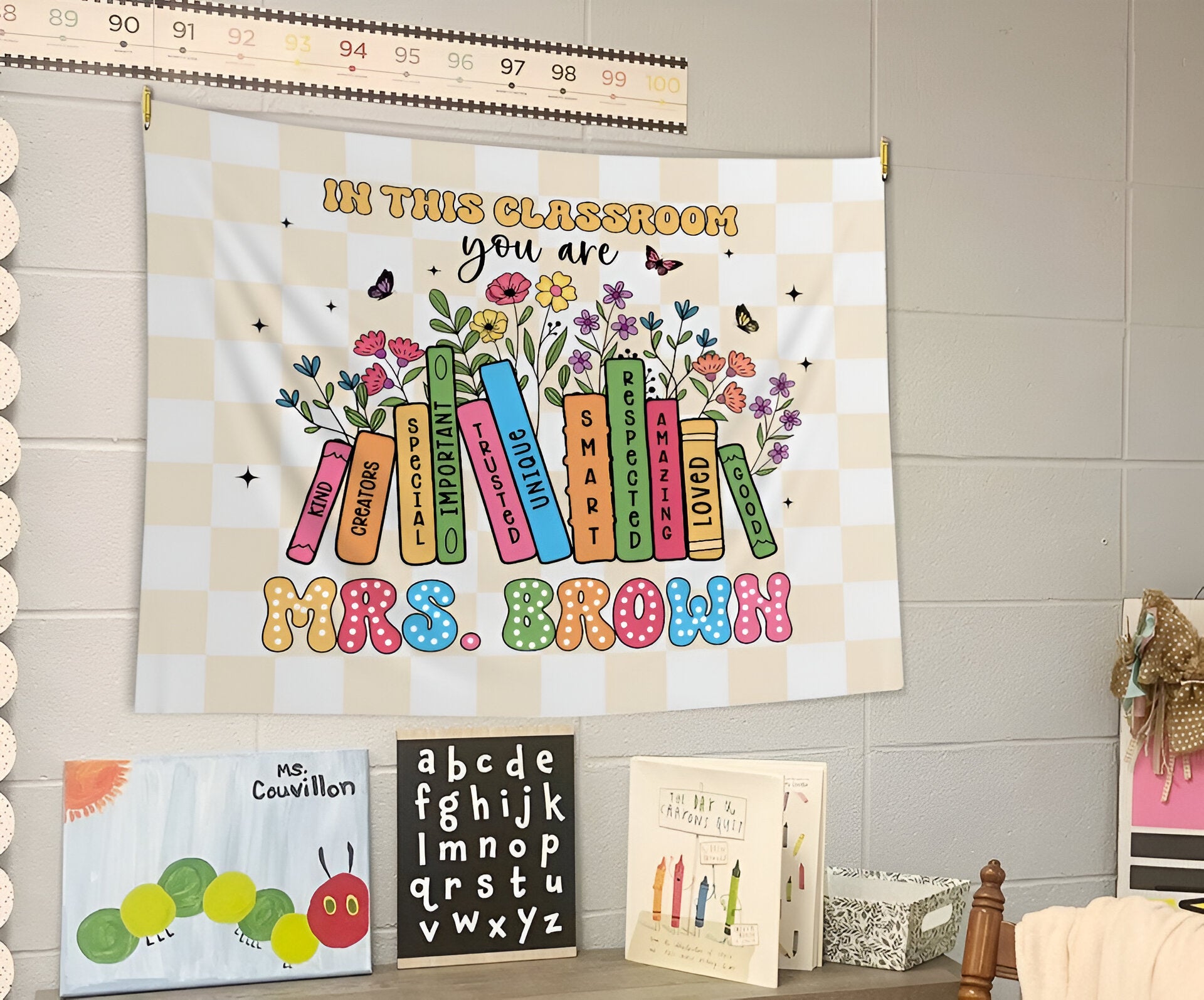 In This Classroom You Are Tapestry, Classroom Decor, Custom Teacher Name Tapestry1 Tapes