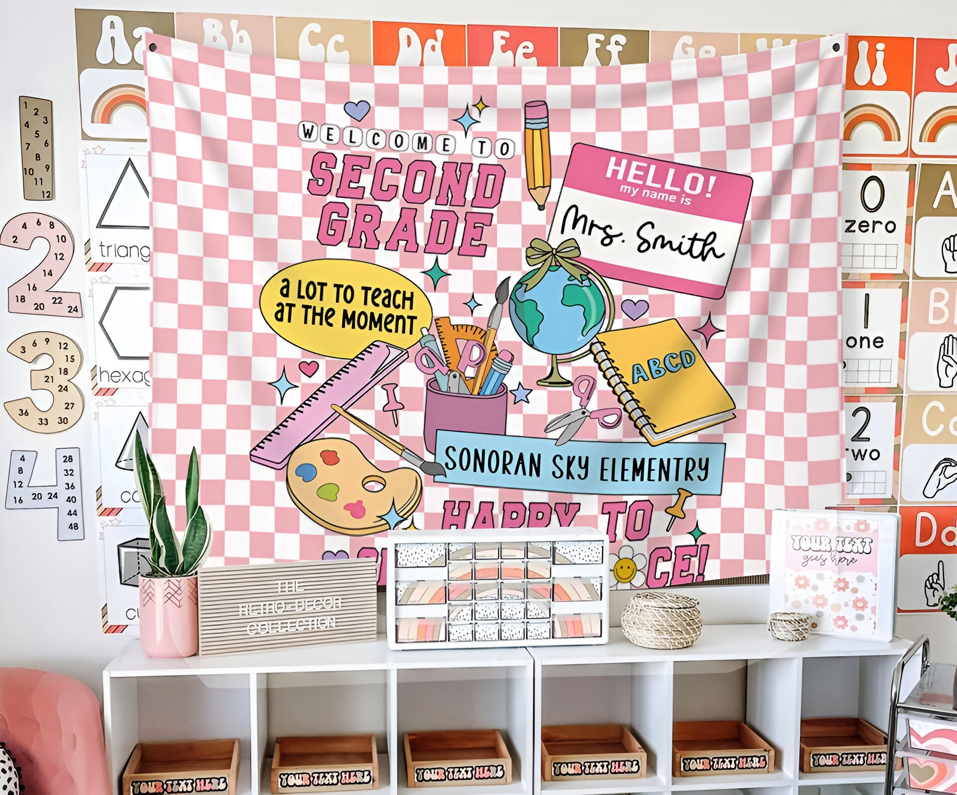 Custom Teacher Grade Classroom Tapestry, Classroom Decor, Classroom Tapestry Tapes