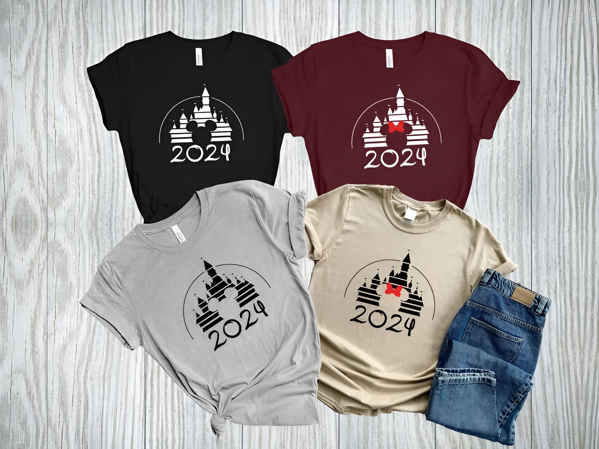 Custom 2024 Disney Family Vacation Shirts, Disney Castle 2024 Shirts DH2007 08