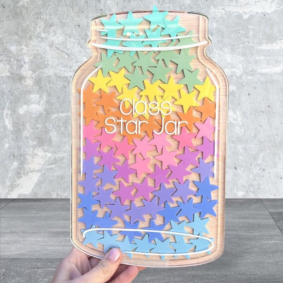 Reward Jar Magnetic for Classroom, Teacher Reward Jar Gift, Reward Jar Smile rejar1