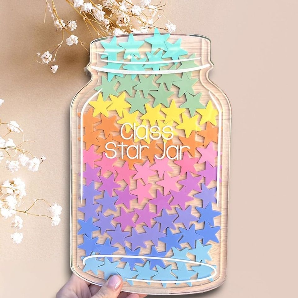 Reward Jar Magnetic for Classroom, Teacher Reward Jar Gift, Reward Jar Smile rejar1