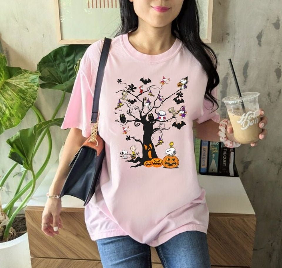 Snoopy Fall Sweatshirt, Snoopy Pumpkin Hoodie, Halloween Cartoon Dog Crewneck Sweatshirt Sleeve DH2407 3