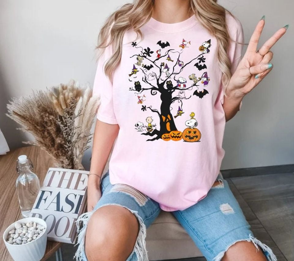 Snoopy Fall Sweatshirt, Snoopy Pumpkin Hoodie, Halloween Cartoon Dog Crewneck Sweatshirt Sleeve DH2407 3