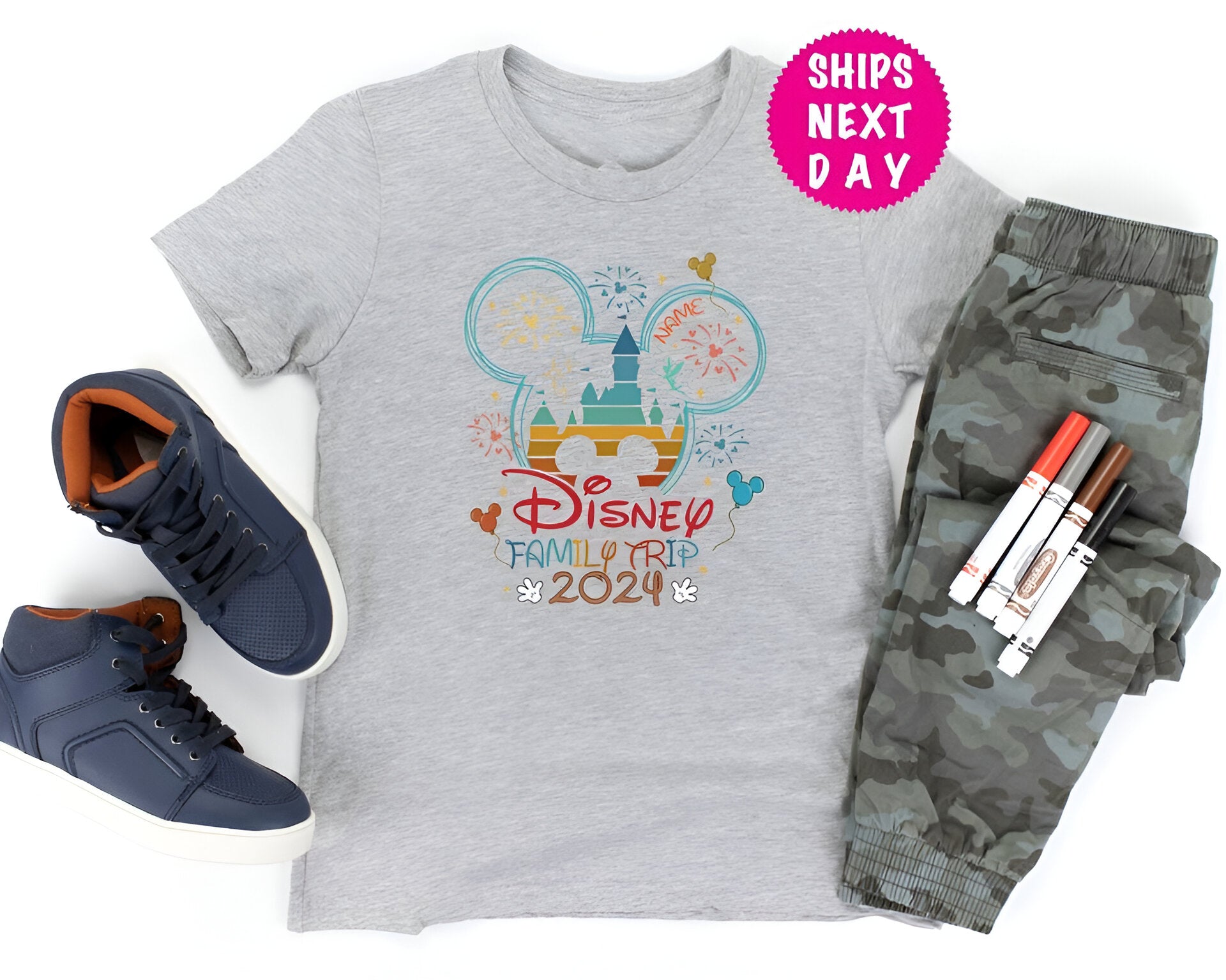 Custom 2024 Disney Family Vacation Shirts, Disney Castle 2024 Shirts DH2007 09