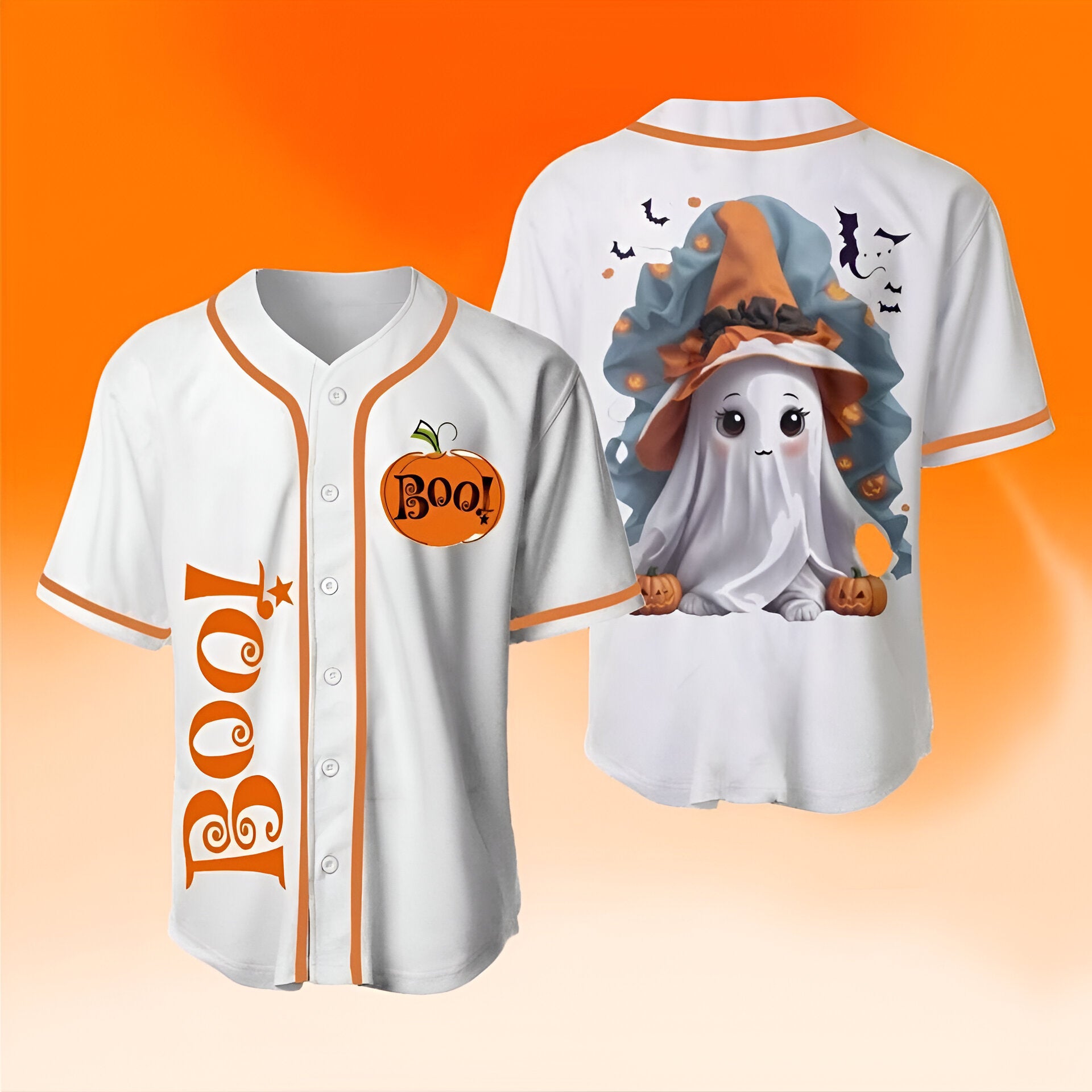 Ghost Trick Or Treat Jersey, Ghost Jersey, Ghost Ice Halloween, Halloween Jersey DHJ2207 06