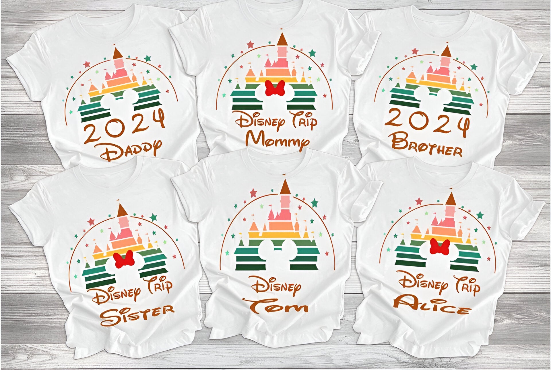 Custom 2024 Disney Family Vacation Shirts, Disney Castle 2024 Shirts DH2207 01