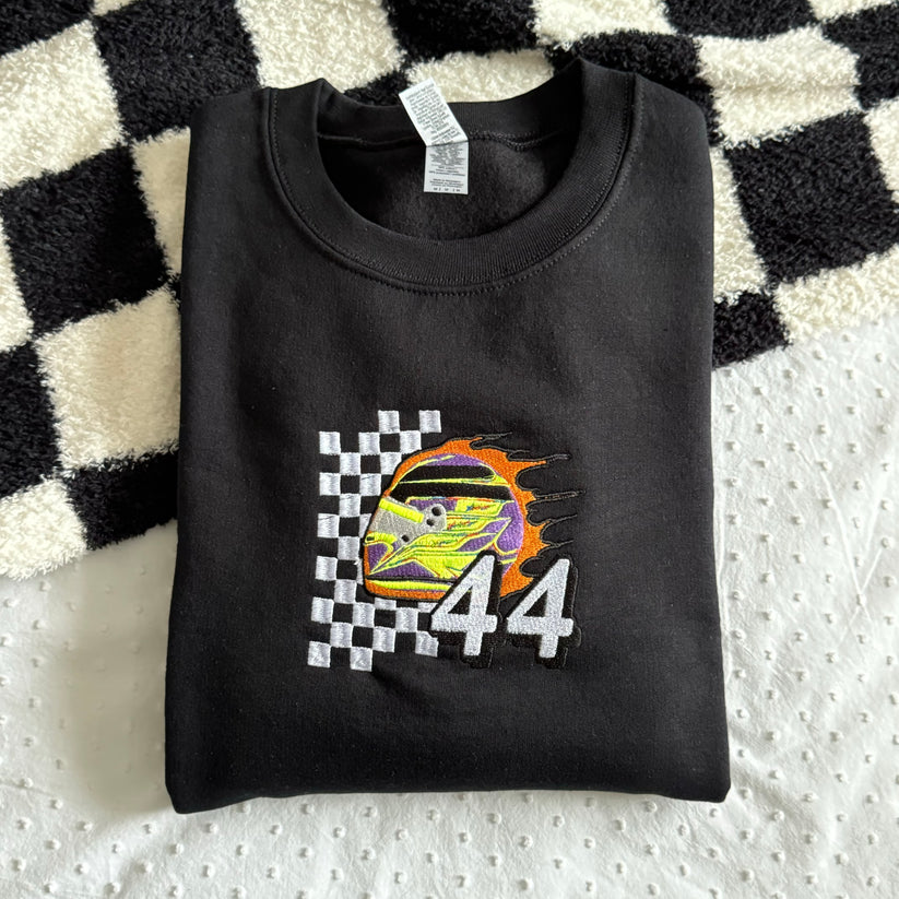 Lewis Hamilton Helmet Embroidered T-shirt EM1209T