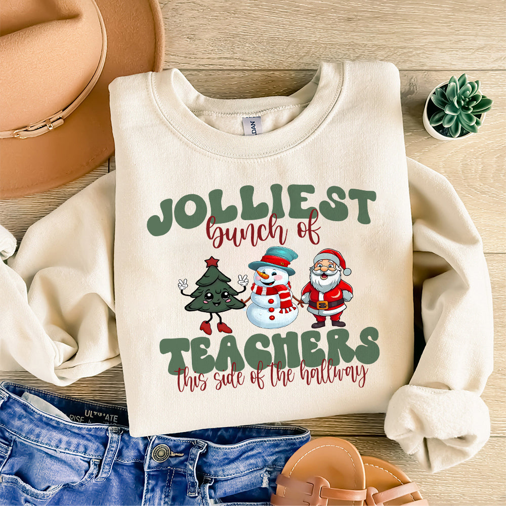 Jolliest Bunch of Teachers This Side of the Hallway, Holiday Vacation, Teacher's Holiday Design, Group Costume, Sublimation, PNG S244 091124