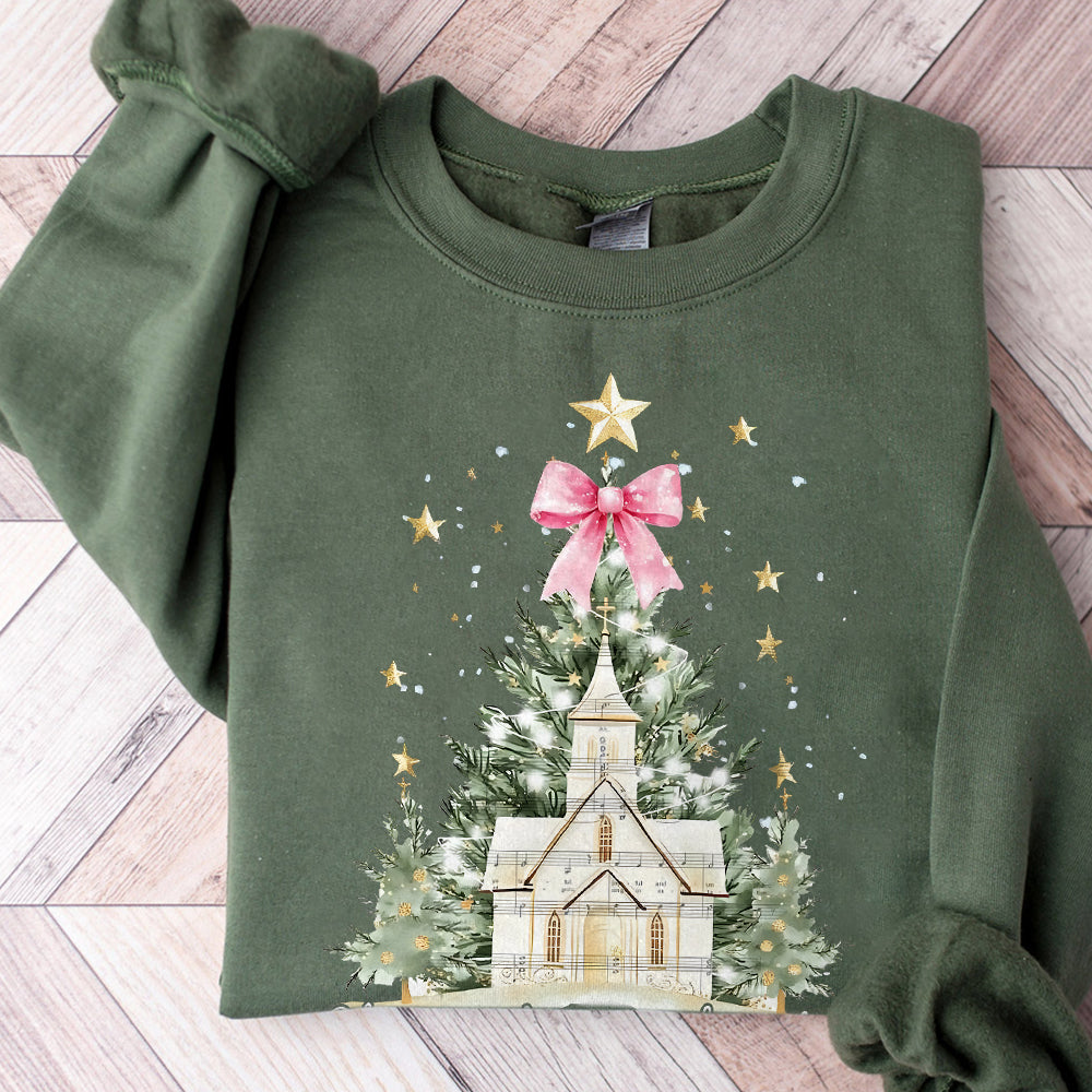 Oh Come Let Us Adore Him Png, Watercolor Christmas Tree Girly, Jesus Christmas Coquette Bow Tree Png, Christmas Lights Hand Drawn S13