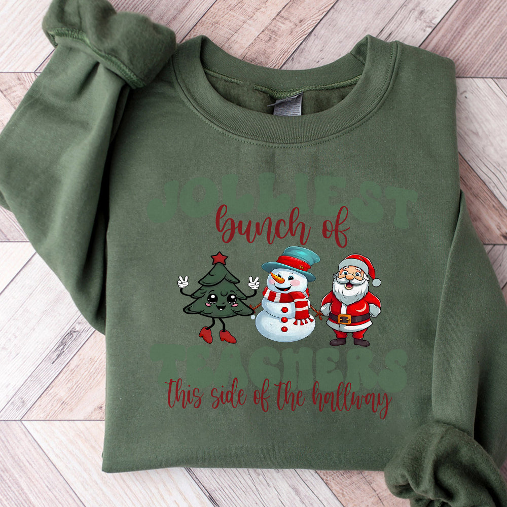 Jolliest Bunch of Teachers This Side of the Hallway, Holiday Vacation, Teacher's Holiday Design, Group Costume, Sublimation, PNG S244 091124