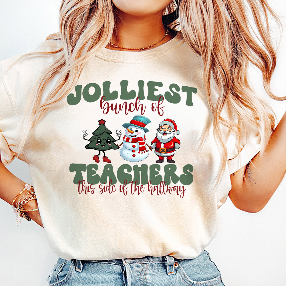 Jolliest Bunch of Teachers This Side of the Hallway, Holiday Vacation, Teacher's Holiday Design, Group Costume, Sublimation, PNG S244 091124