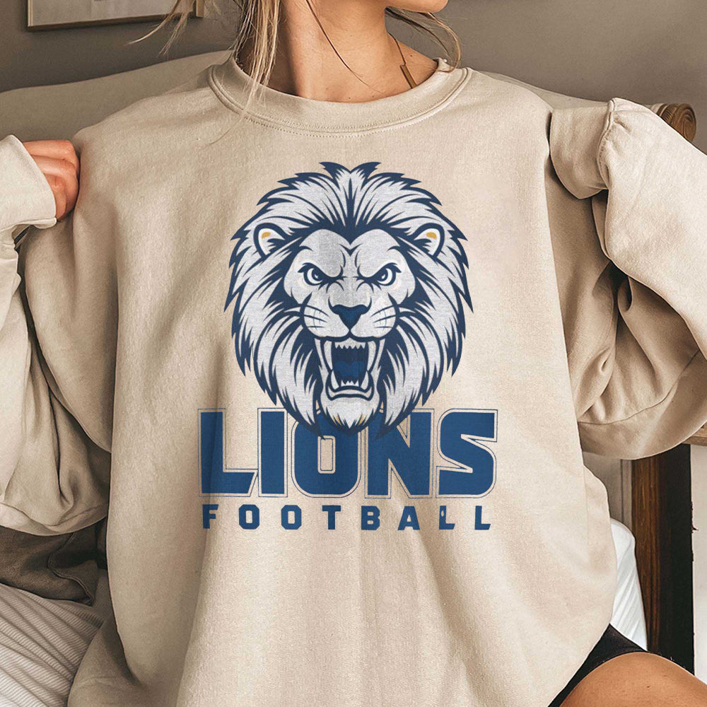 Lions Football Sweatshirt Lions Crewneck Detroit Football Sweater Lions football gift for dad Lions gift for him football gift detroit EEE
